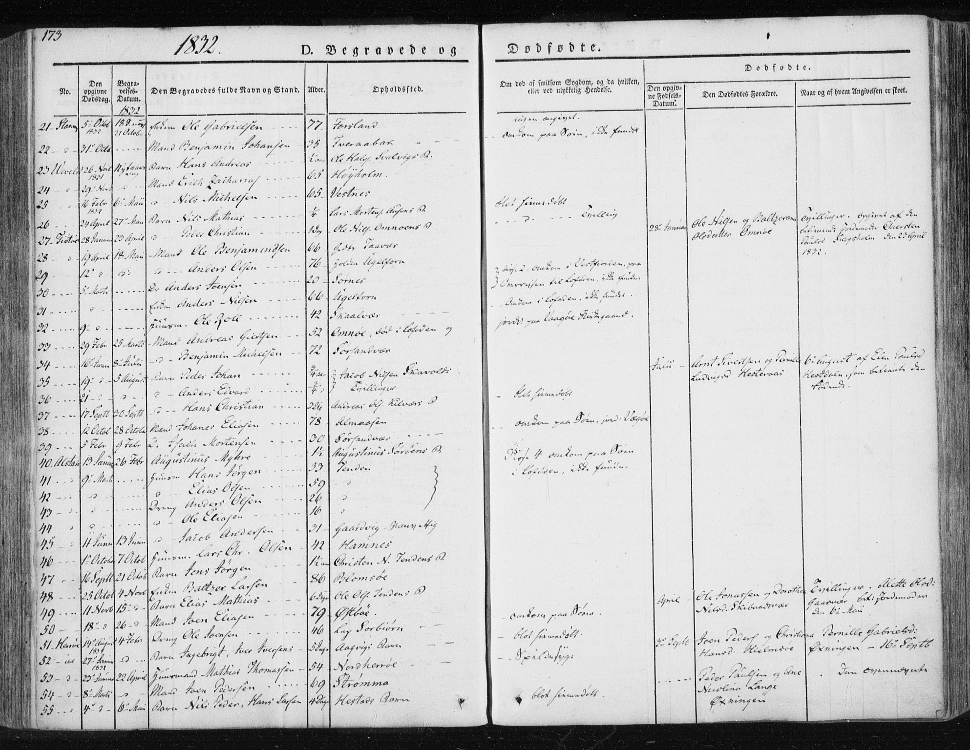 Ministerialprotokoller, klokkerbøker og fødselsregistre - Nordland, AV/SAT-A-1459/830/L0447: Parish register (official) no. 830A11, 1831-1854, p. 173