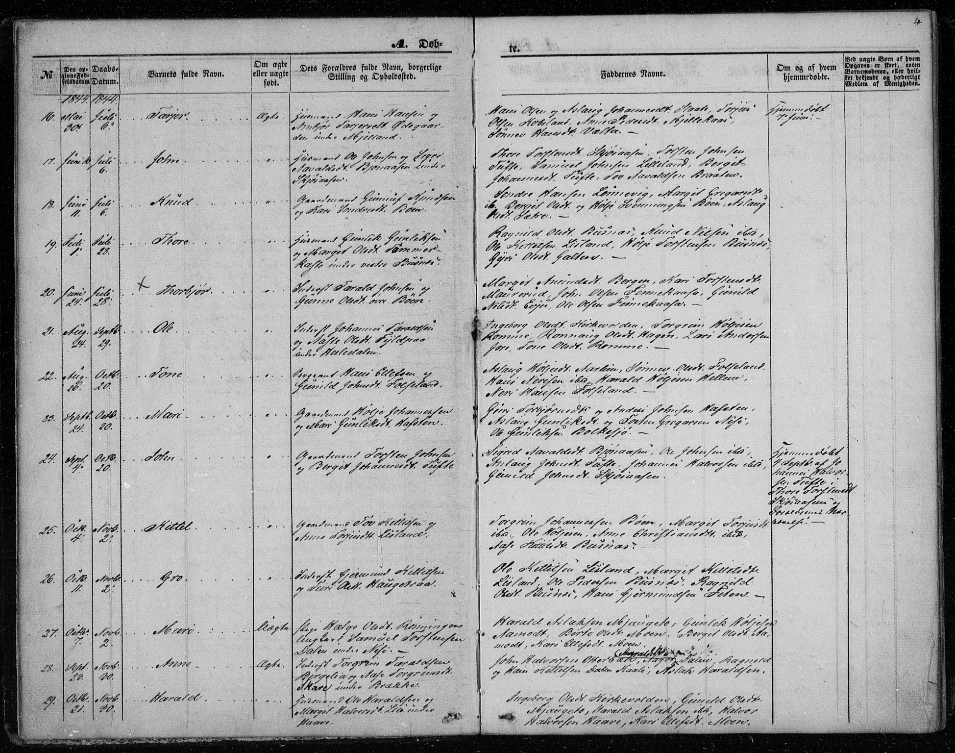 Gransherad kirkebøker, AV/SAKO-A-267/F/Fa/L0002: Parish register (official) no. I 2, 1844-1859, p. 4