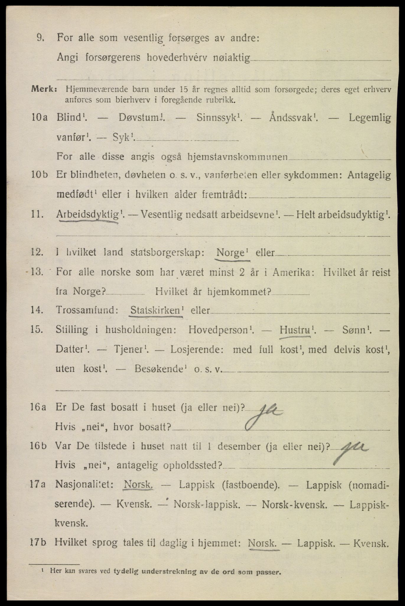 SAT, 1920 census for Hadsel, 1920, p. 20127