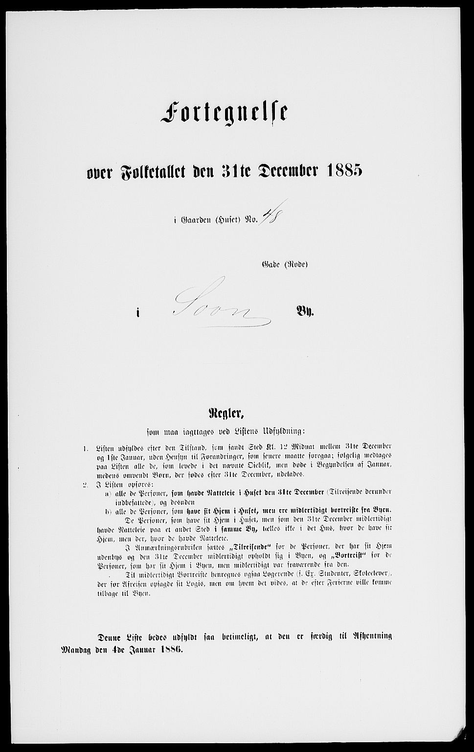 RA, 1885 census for 0201 Son, 1885, p. 99