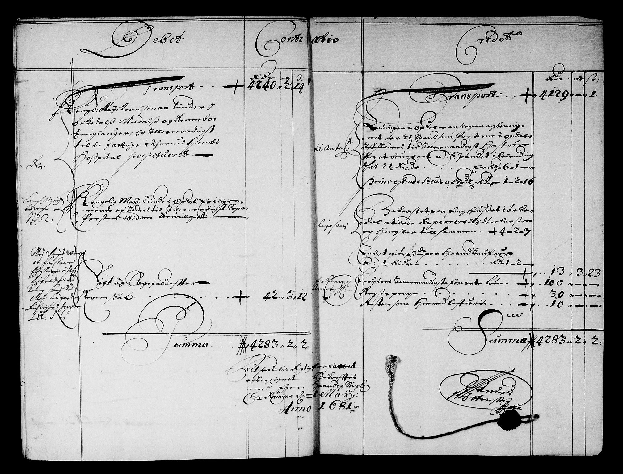 Rentekammeret inntil 1814, Reviderte regnskaper, Stiftamtstueregnskaper, Trondheim stiftamt og Nordland amt, RA/EA-6044/R/Rf/L0059: Trondheim stiftamt, 1680