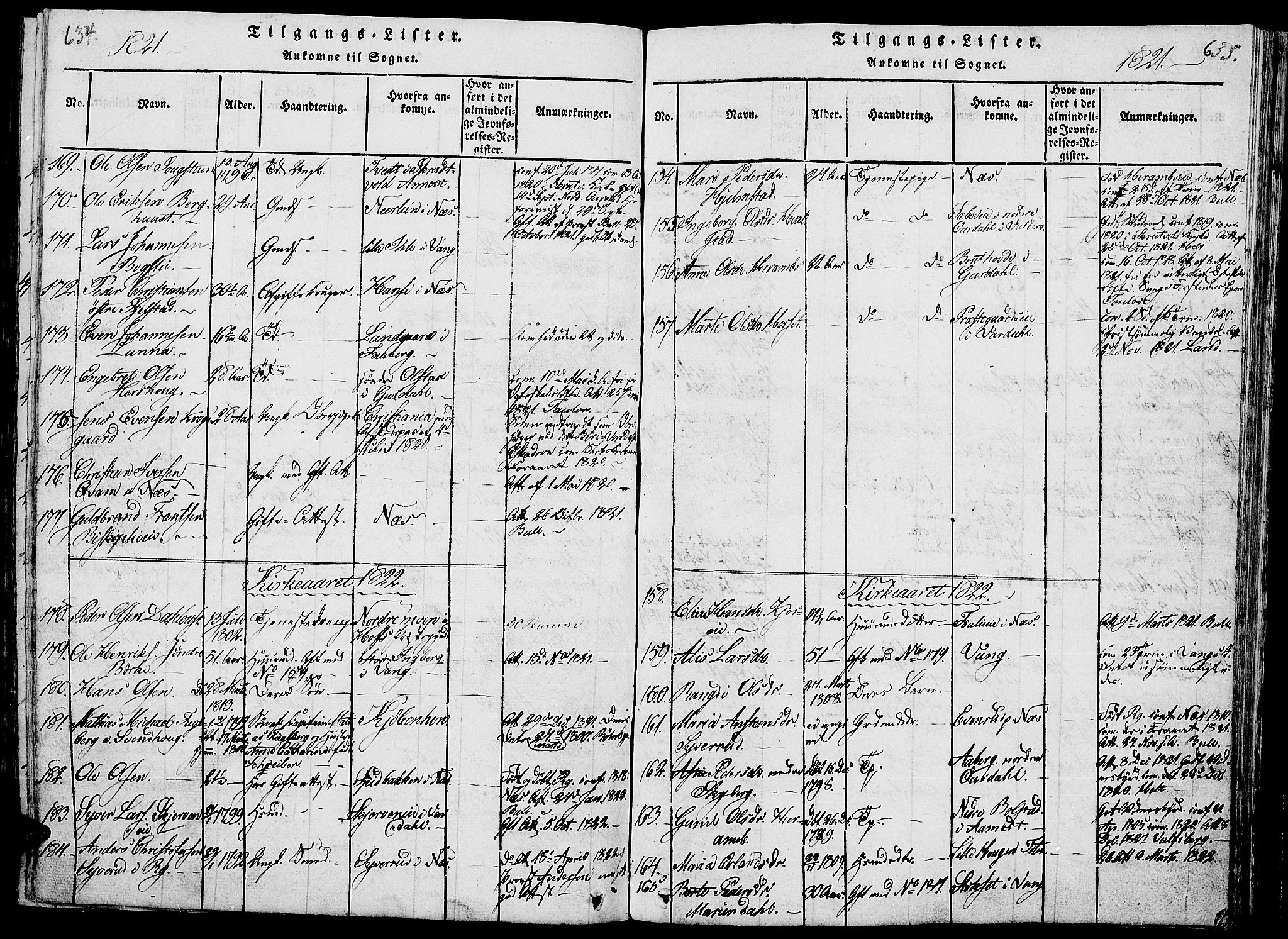 Ringsaker prestekontor, AV/SAH-PREST-014/L/La/L0001: Parish register (copy) no. 1, 1814-1826, p. 634-635