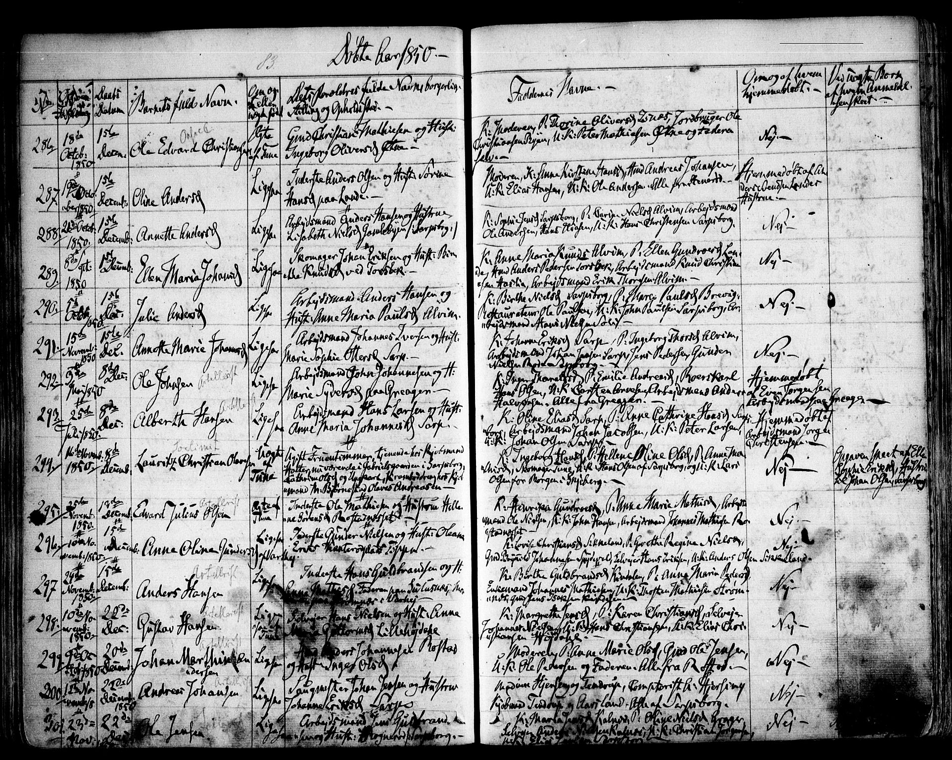 Tune prestekontor Kirkebøker, AV/SAO-A-2007/F/Fa/L0010a: Parish register (official) no. 10A, 1847-1852, p. 83