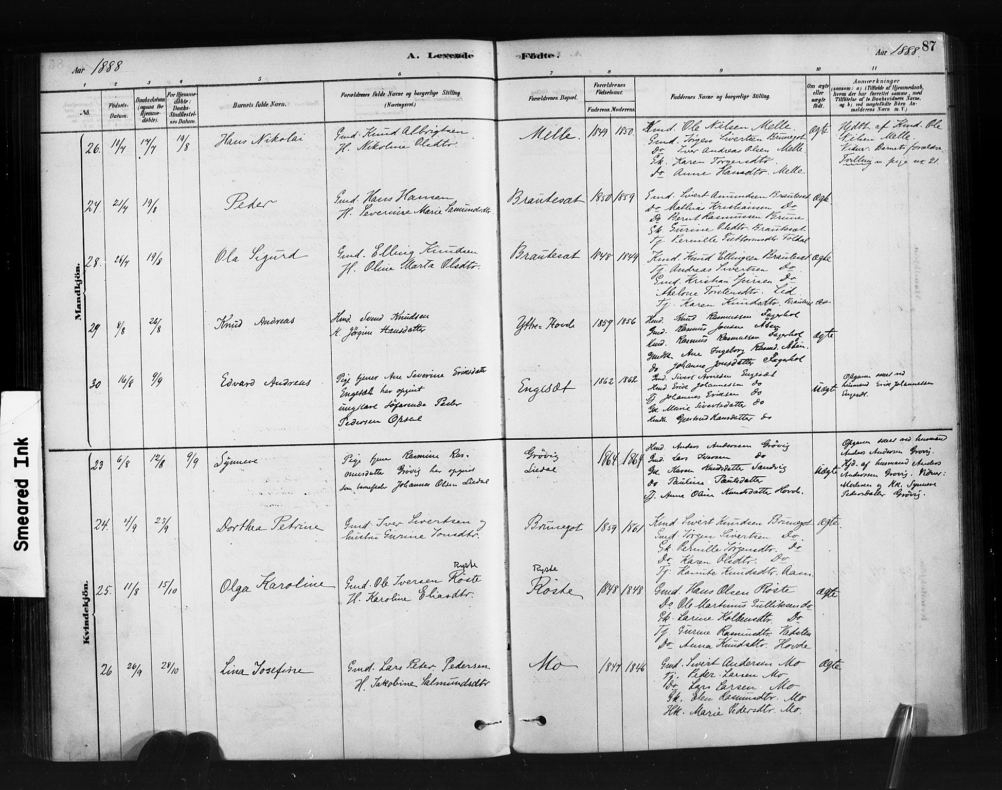 Ministerialprotokoller, klokkerbøker og fødselsregistre - Møre og Romsdal, AV/SAT-A-1454/513/L0176: Parish register (official) no. 513A03, 1877-1889, p. 87