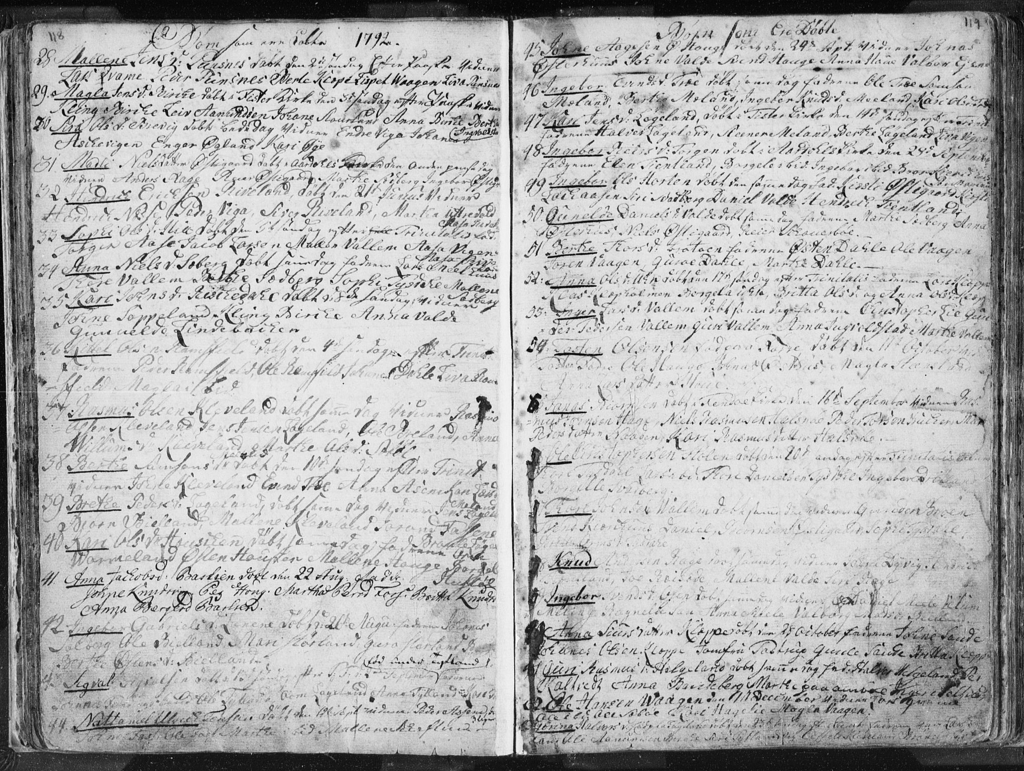 Hjelmeland sokneprestkontor, SAST/A-101843/01/IV/L0001: Parish register (official) no. A 1, 1760-1799, p. 118-119