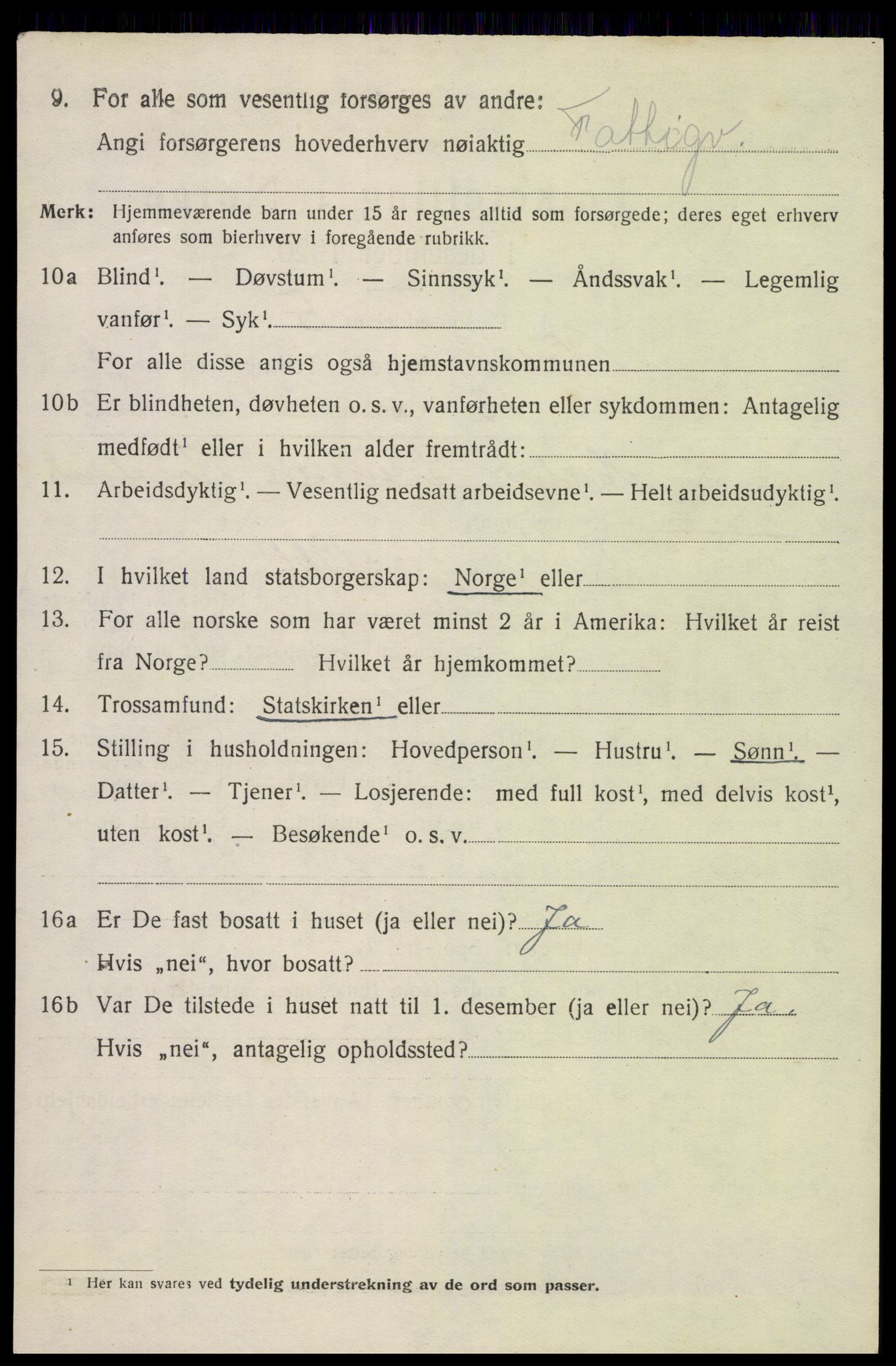 SAK, 1920 census for Valle, 1920, p. 2134