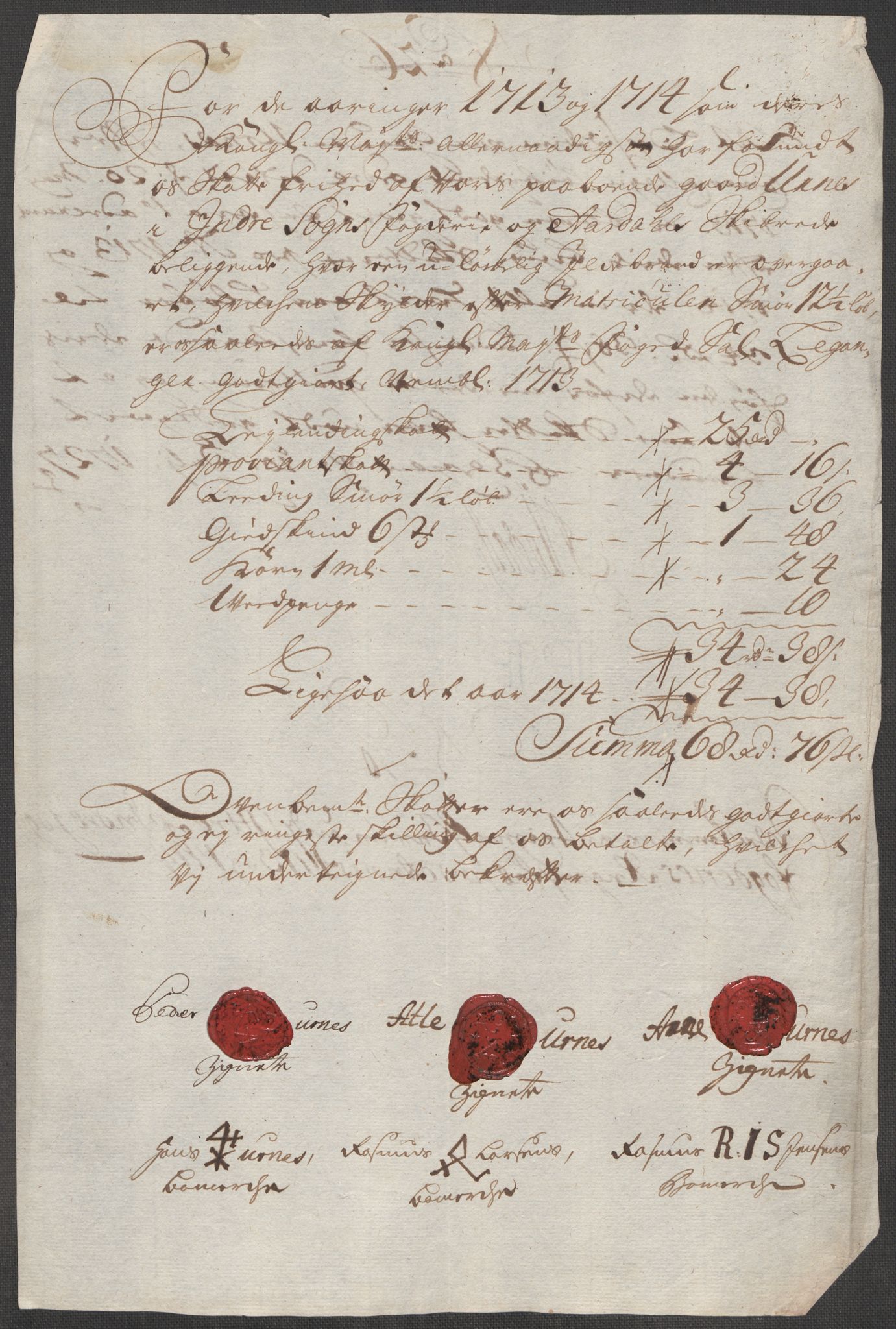Rentekammeret inntil 1814, Reviderte regnskaper, Fogderegnskap, RA/EA-4092/R52/L3319: Fogderegnskap Sogn, 1713-1714, p. 571