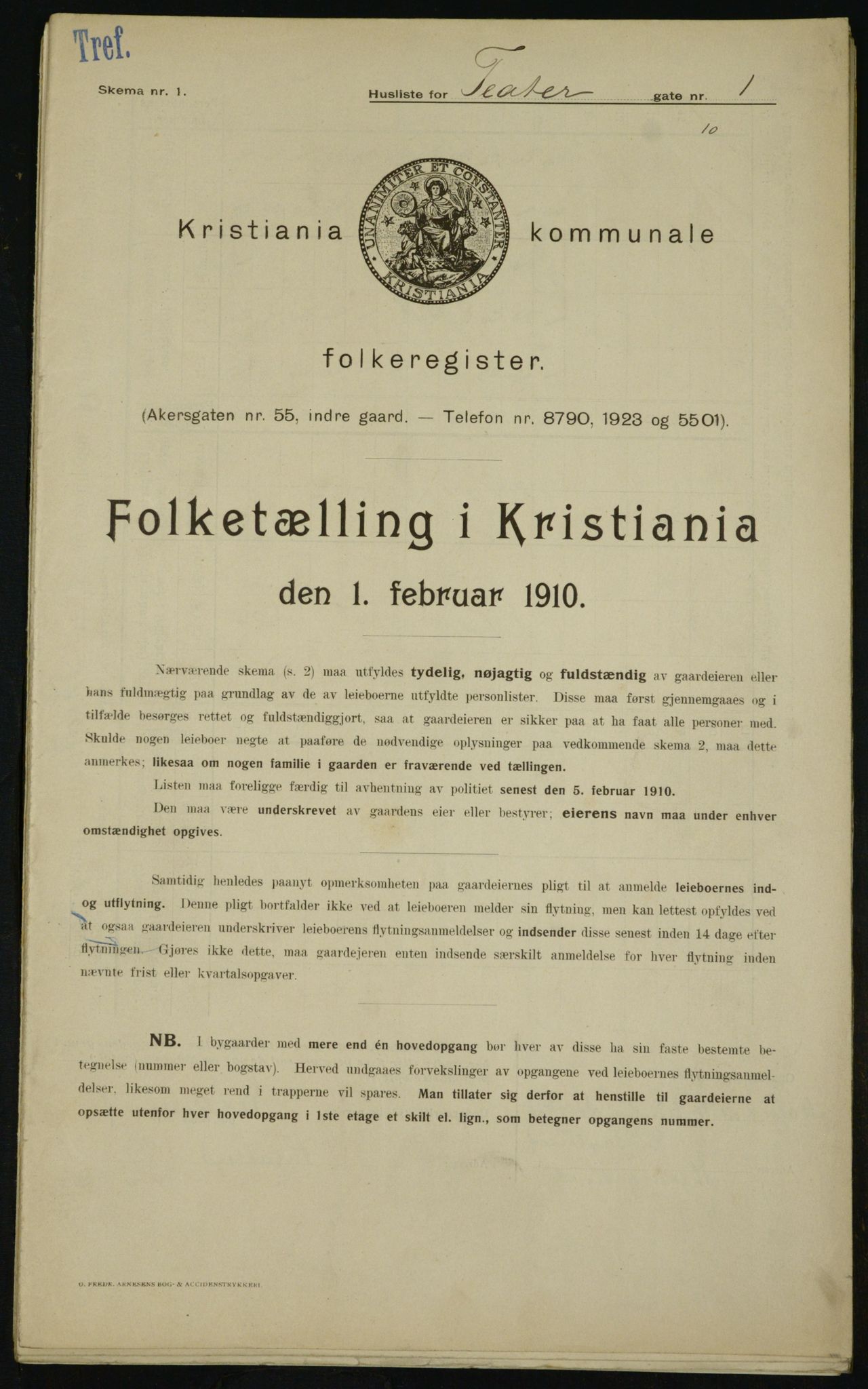 OBA, Municipal Census 1910 for Kristiania, 1910, p. 101620