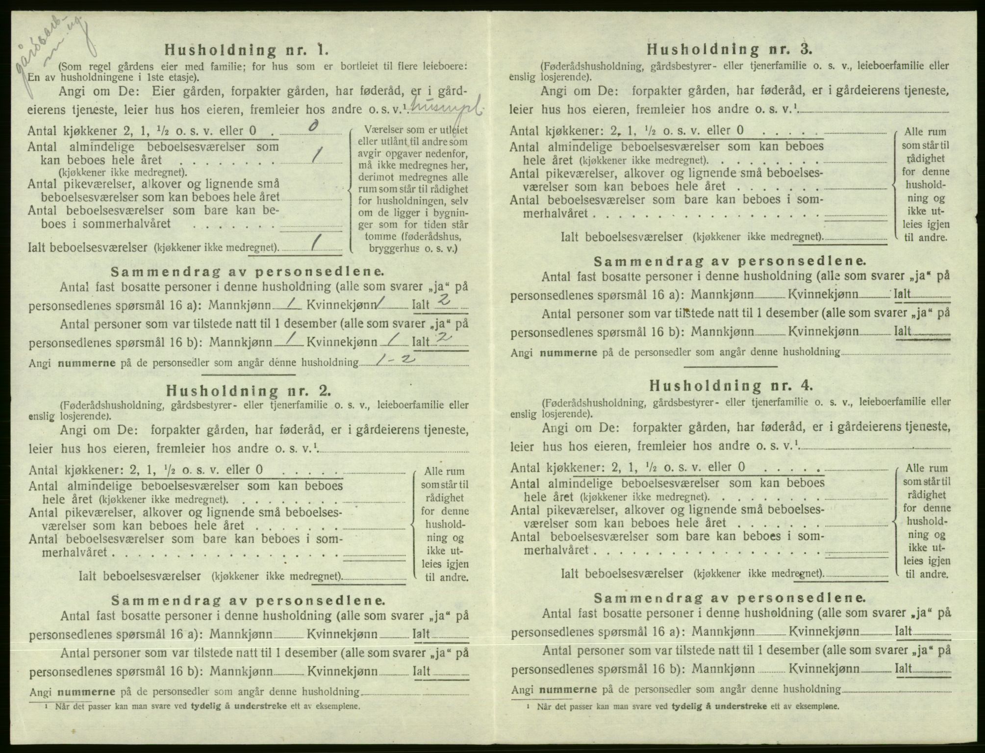 SAB, 1920 census for Voss, 1920, p. 938