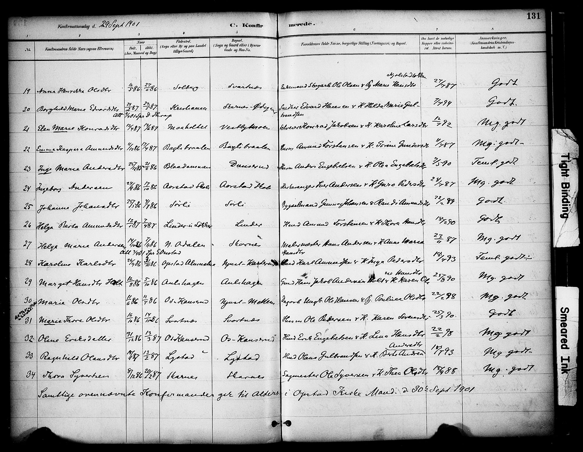 Sør-Odal prestekontor, AV/SAH-PREST-030/H/Ha/Haa/L0009: Parish register (official) no. 9, 1886-1926, p. 131