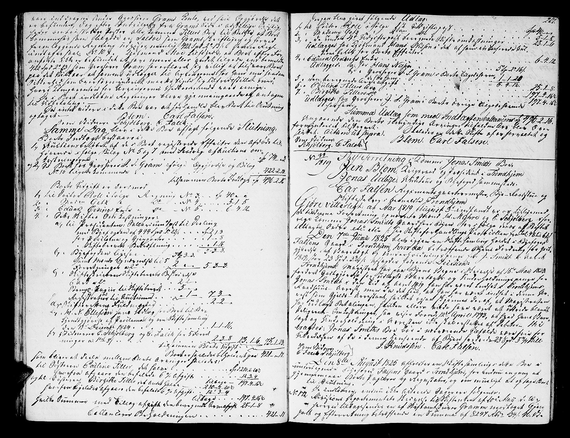 Trondheim byfogd, AV/SAT-A-0003/1/3/3A/L0027: Skifteprotokoll - gml.nr.22. (m/ register) U, 1825-1829, p. 266b-267a