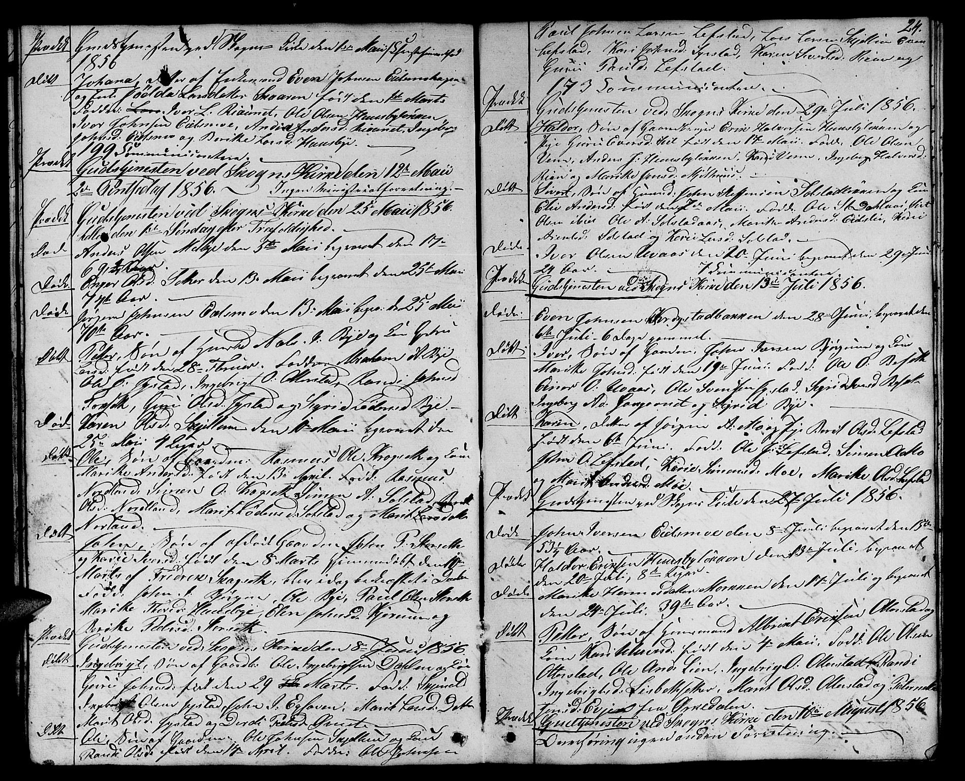 Ministerialprotokoller, klokkerbøker og fødselsregistre - Sør-Trøndelag, SAT/A-1456/667/L0797: Parish register (copy) no. 667C02, 1849-1867, p. 24