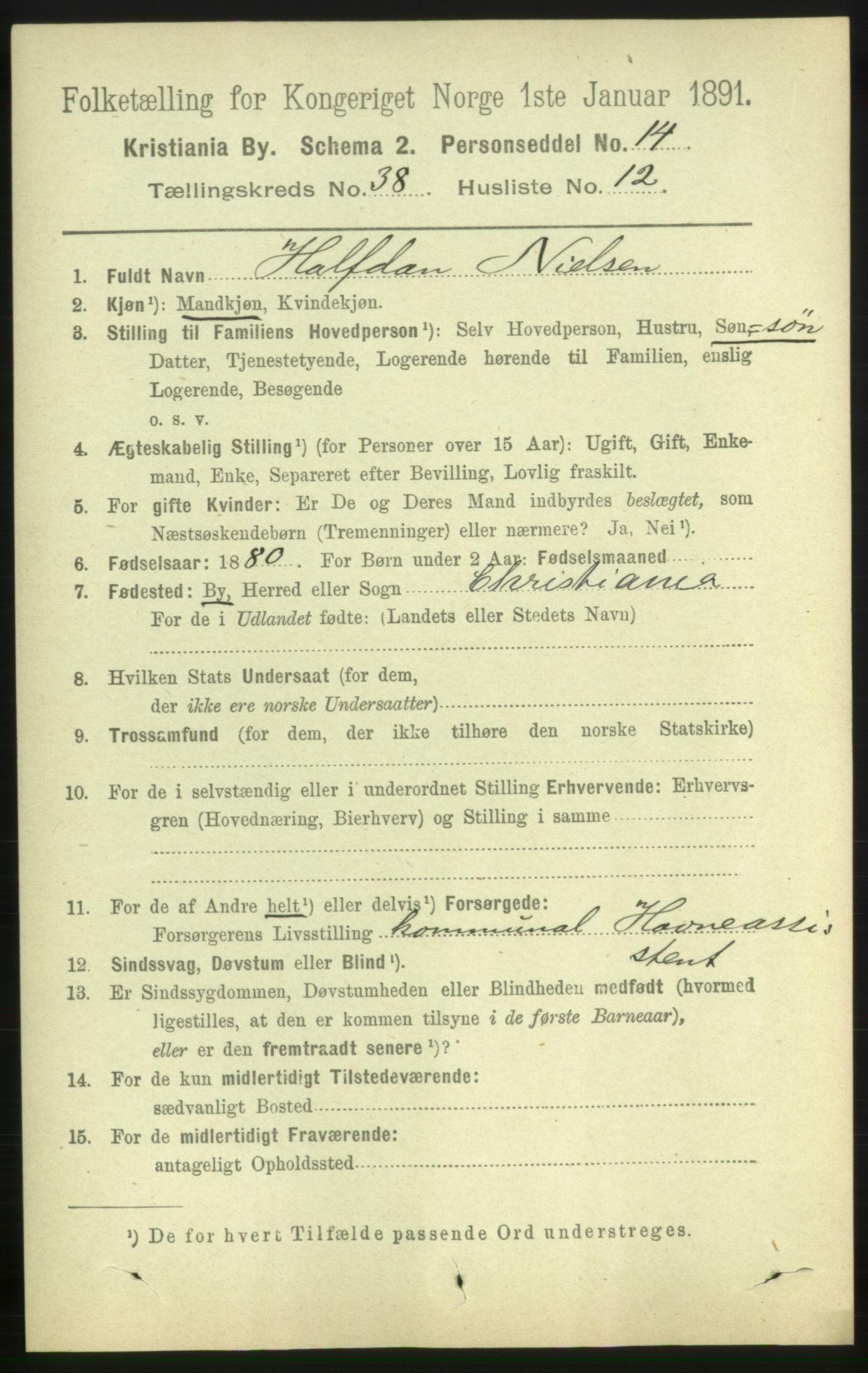 RA, 1891 census for 0301 Kristiania, 1891, p. 21609