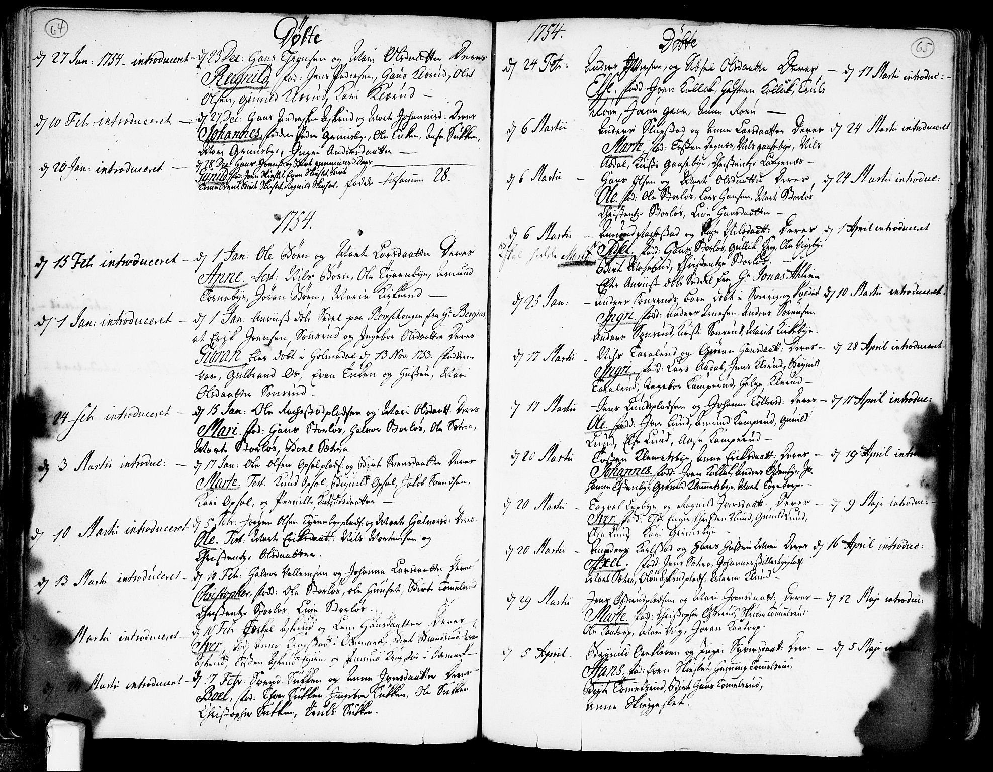 Rødenes prestekontor Kirkebøker, AV/SAO-A-2005/F/Fa/L0002: Parish register (official) no. I 2, 1733-1776, p. 64-65