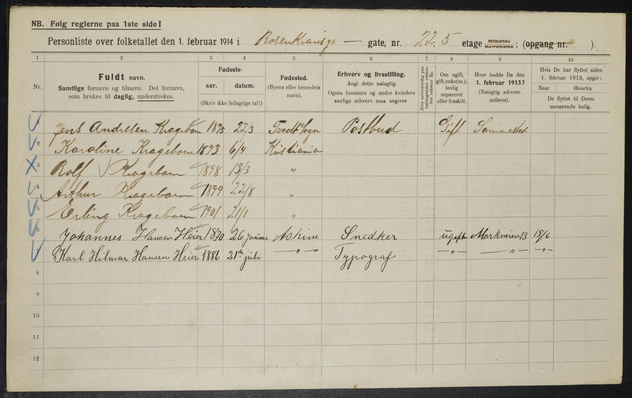 OBA, Municipal Census 1914 for Kristiania, 1914, p. 83879