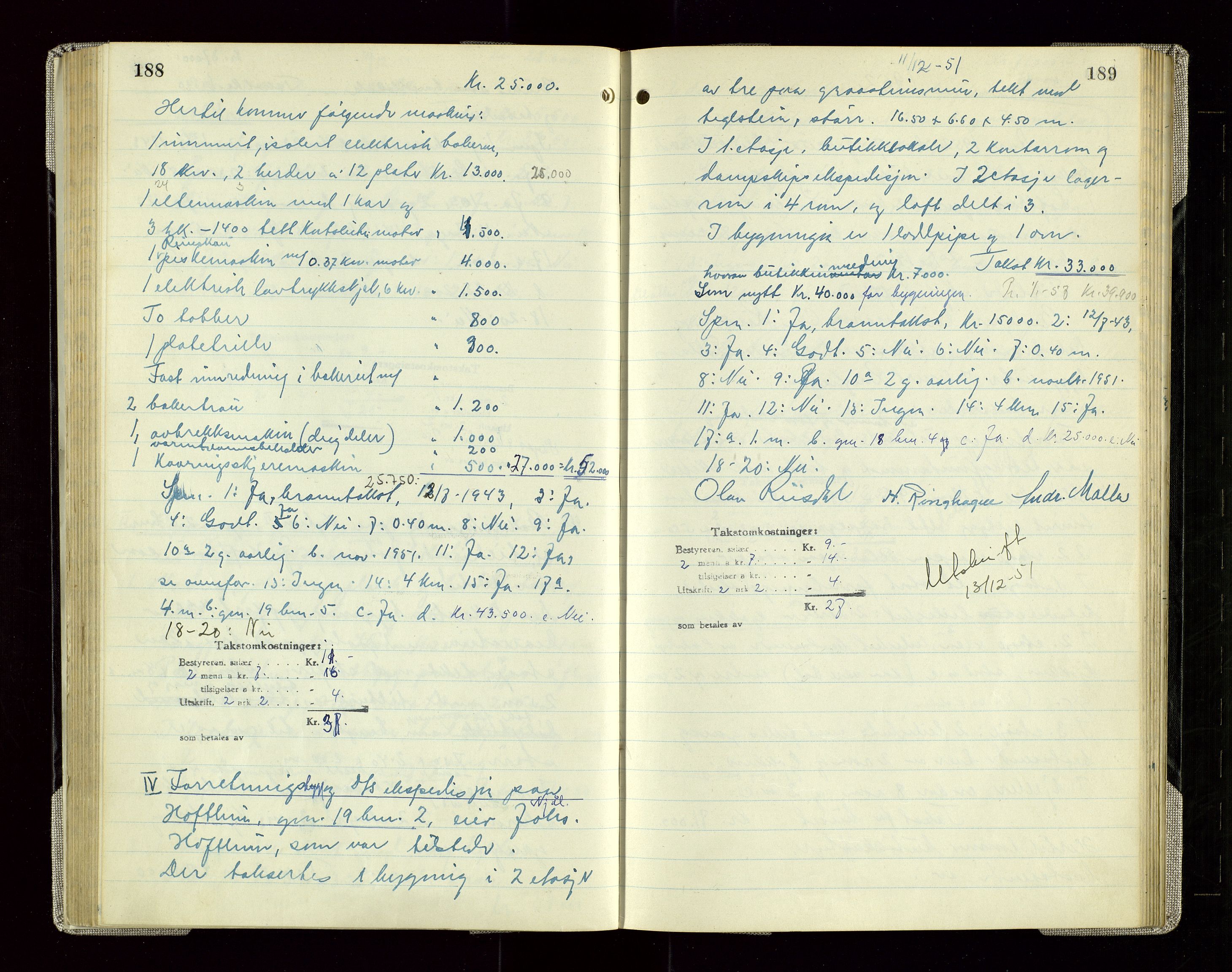 Sauda lensmannskontor, AV/SAST-A-100177/Goa/L0005: "Branntakstprotokoll for Sauda lensmannsdistrikt", 1946-1955, p. 188-189