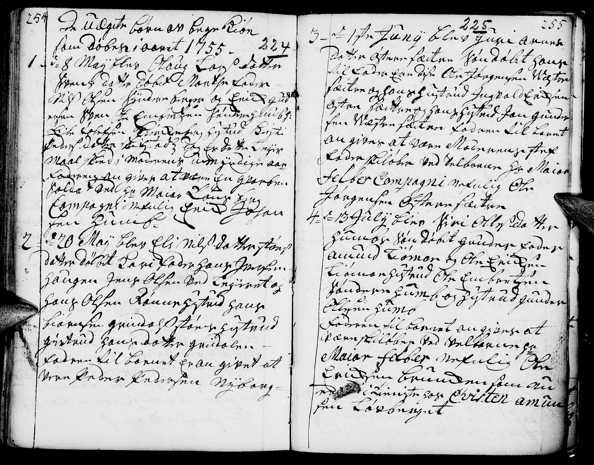 Elverum prestekontor, AV/SAH-PREST-044/H/Ha/Haa/L0002: Parish register (official) no. 2, 1751-1756, p. 224-225