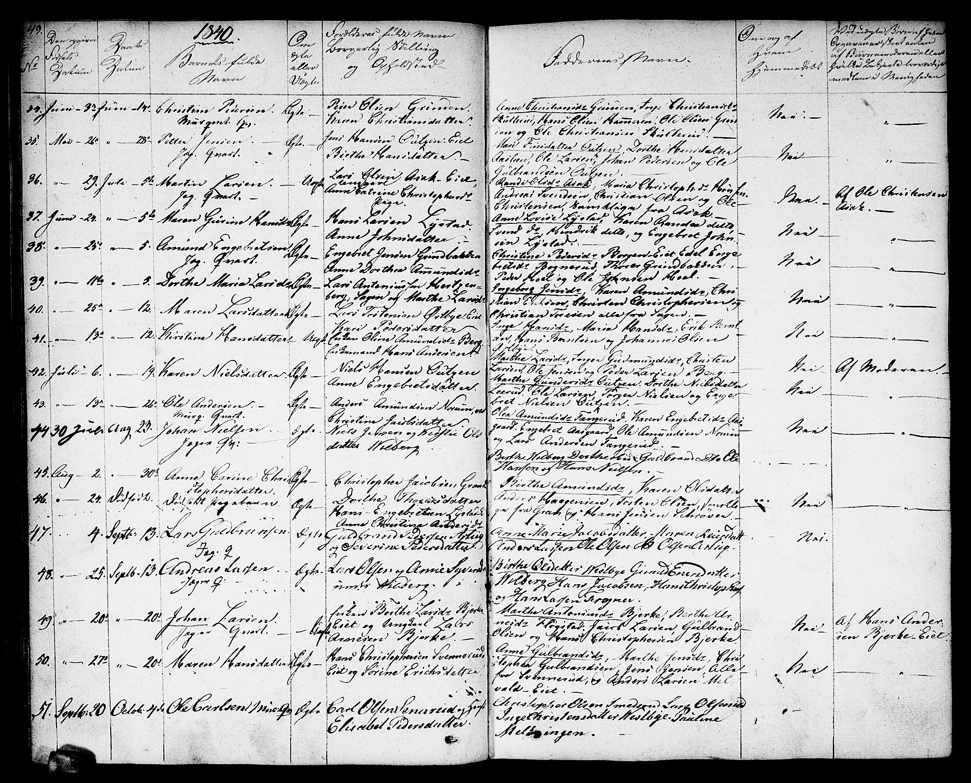 Sørum prestekontor Kirkebøker, AV/SAO-A-10303/F/Fa/L0004: Parish register (official) no. I 4, 1829-1845, p. 49