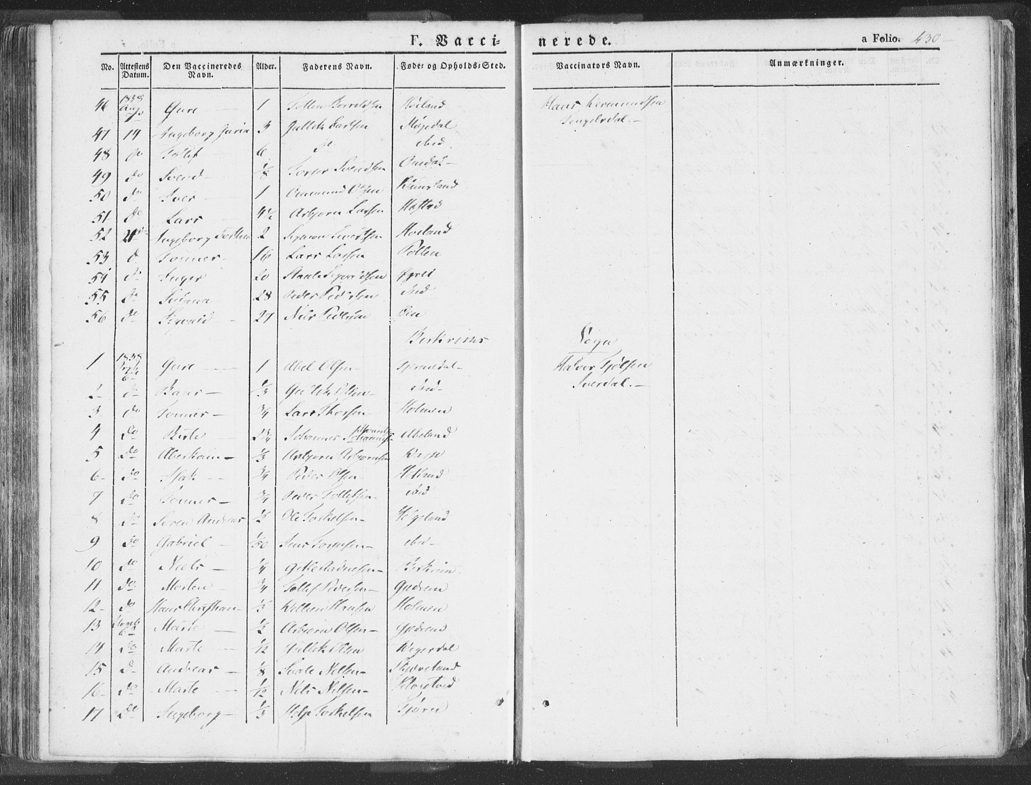 Helleland sokneprestkontor, SAST/A-101810: Parish register (official) no. A 6.2, 1834-1863, p. 430