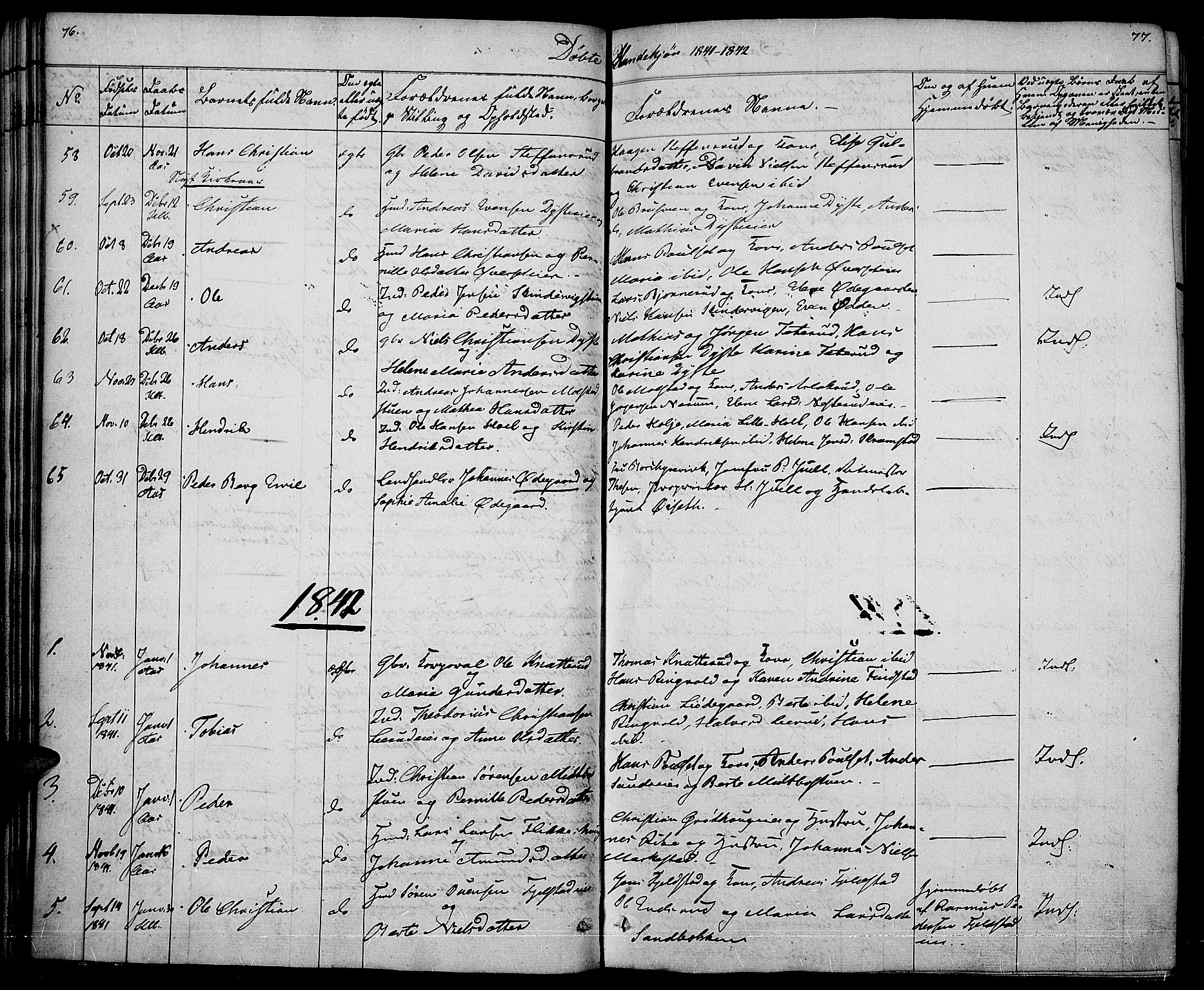Vestre Toten prestekontor, SAH/PREST-108/H/Ha/Haa/L0003: Parish register (official) no. 3, 1836-1843, p. 76-77