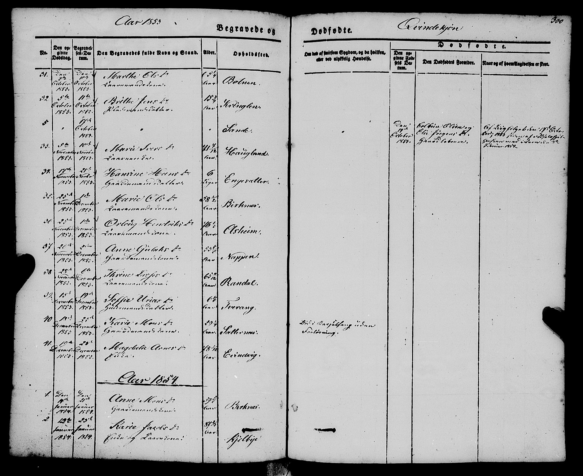 Gulen sokneprestembete, AV/SAB-A-80201/H/Haa/Haaa/L0021: Parish register (official) no. A 21, 1848-1858, p. 300