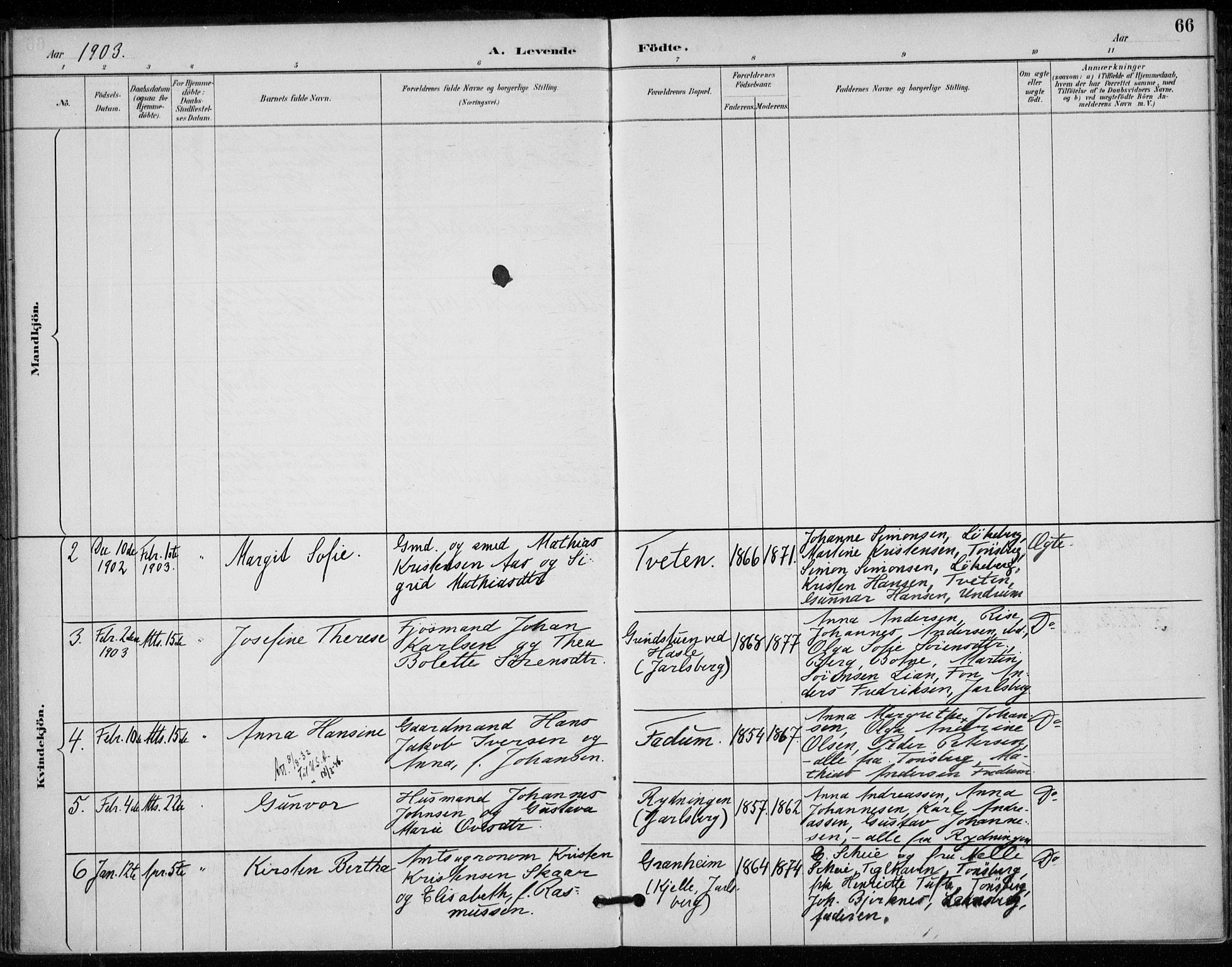 Sem kirkebøker, AV/SAKO-A-5/F/Fa/L0011: Parish register (official) no. I 11, 1888-1904, p. 66