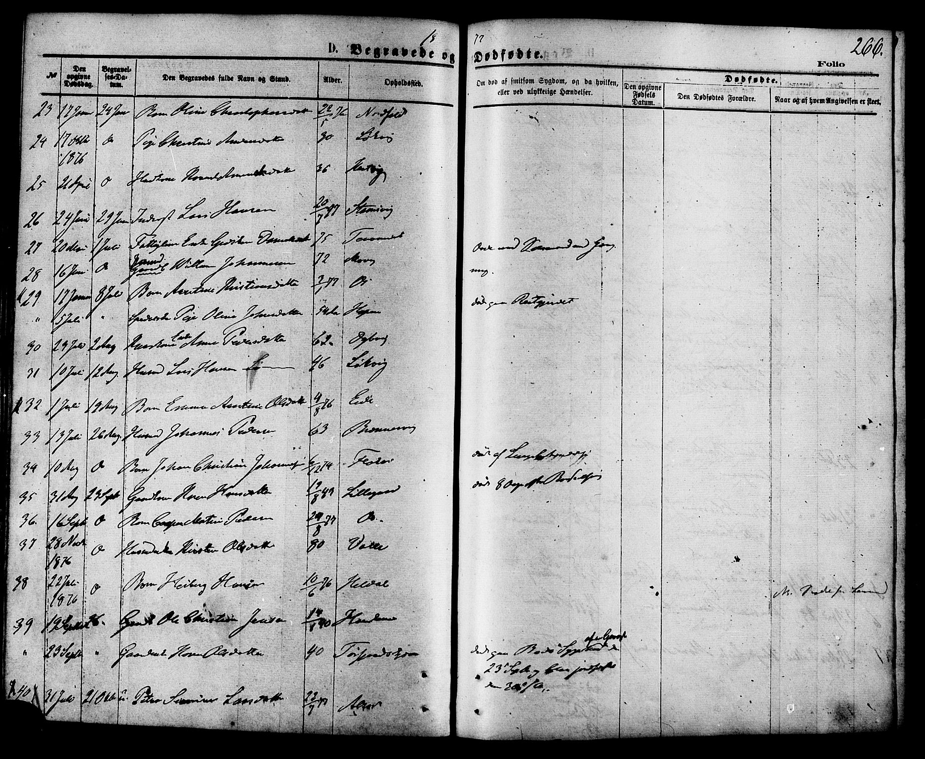 Ministerialprotokoller, klokkerbøker og fødselsregistre - Nordland, SAT/A-1459/853/L0771: Parish register (official) no. 853A10, 1870-1881, p. 266