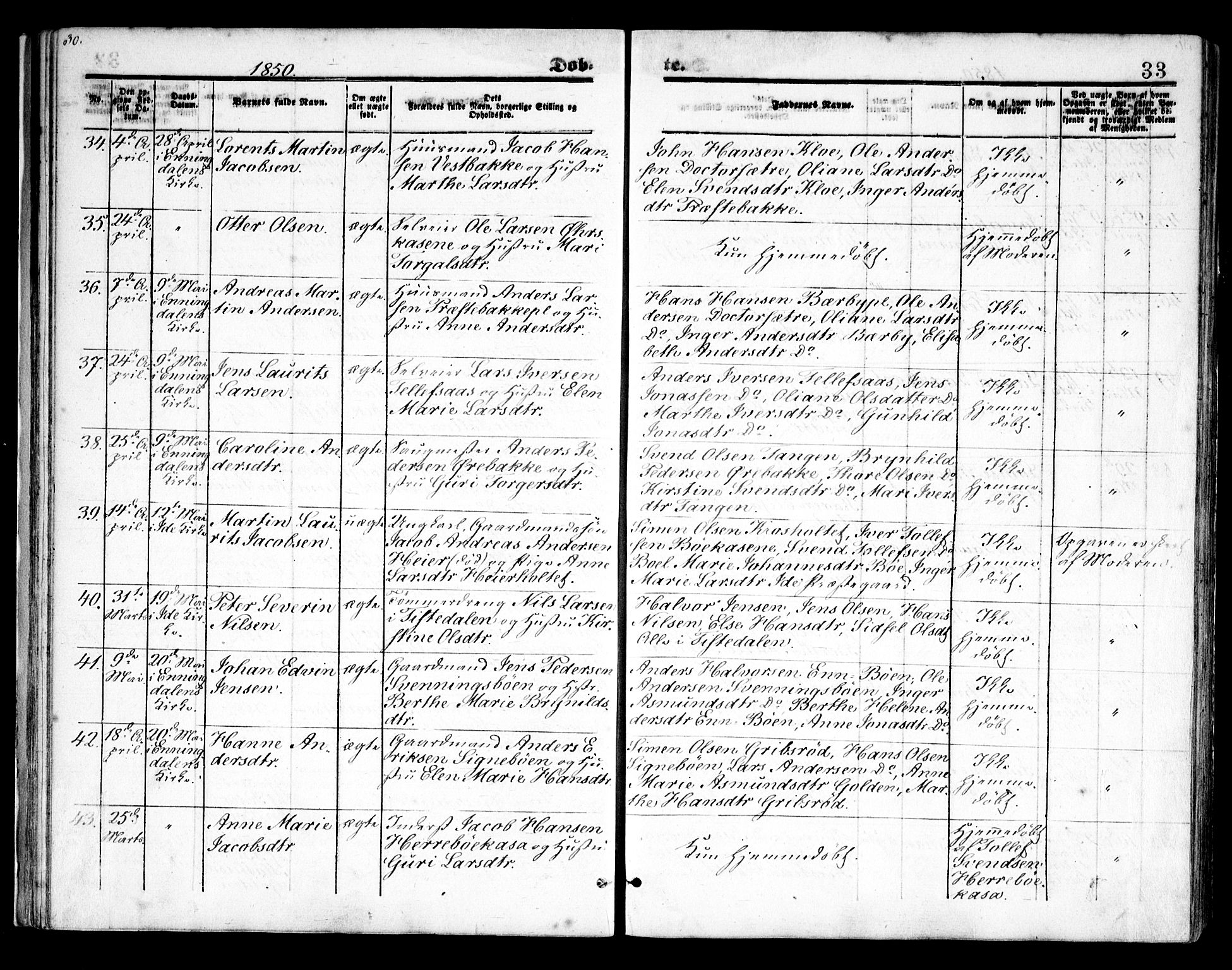 Idd prestekontor Kirkebøker, SAO/A-10911/F/Fc/L0004a: Parish register (official) no. III 4A, 1848-1860, p. 33