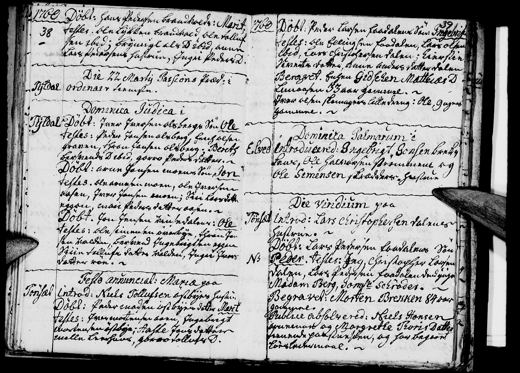 Tynset prestekontor, SAH/PREST-058/H/Ha/Haa/L0003: Parish register (official) no. 3, 1758-1762, p. 38-39