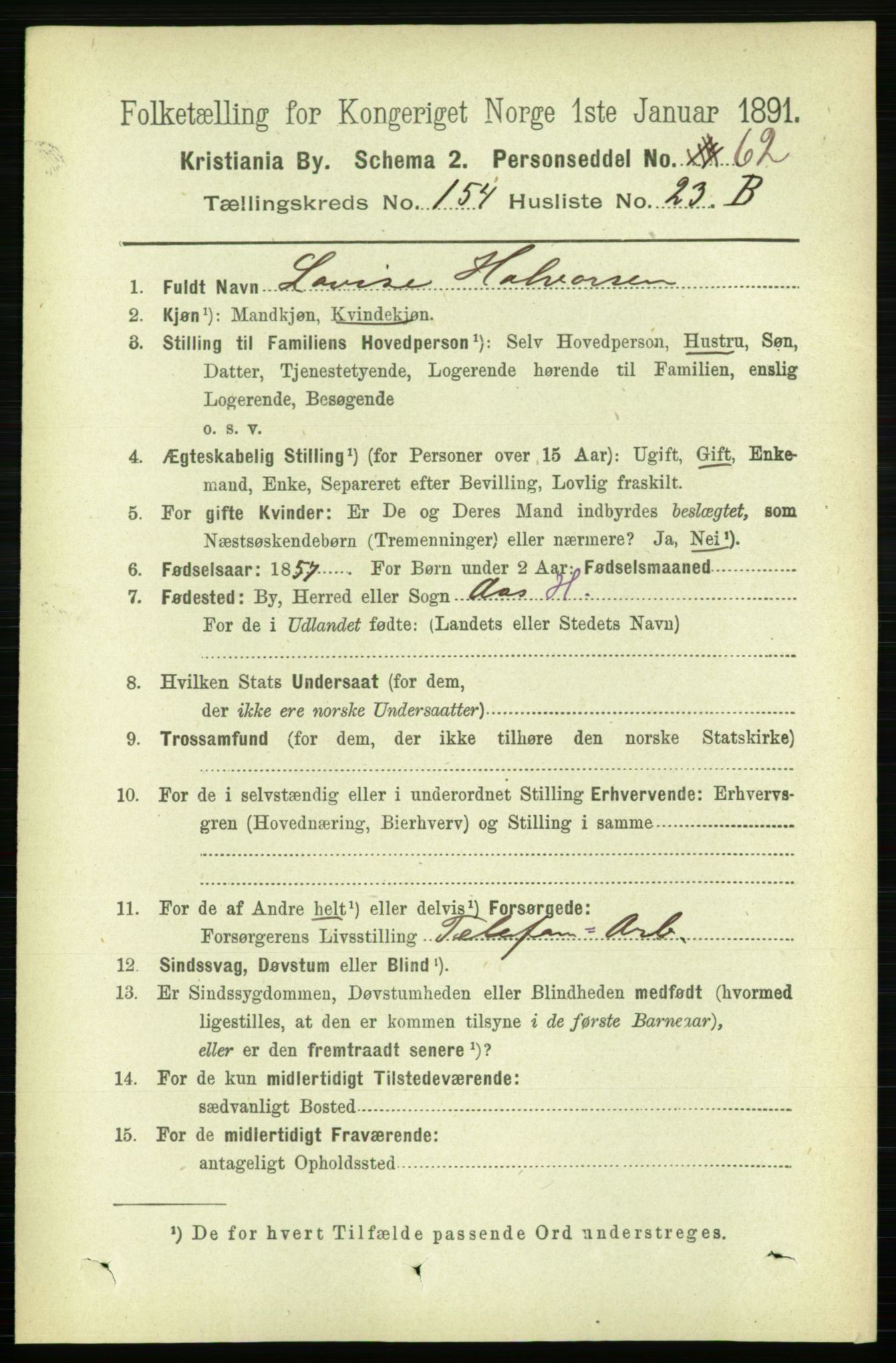 RA, 1891 census for 0301 Kristiania, 1891, p. 88017