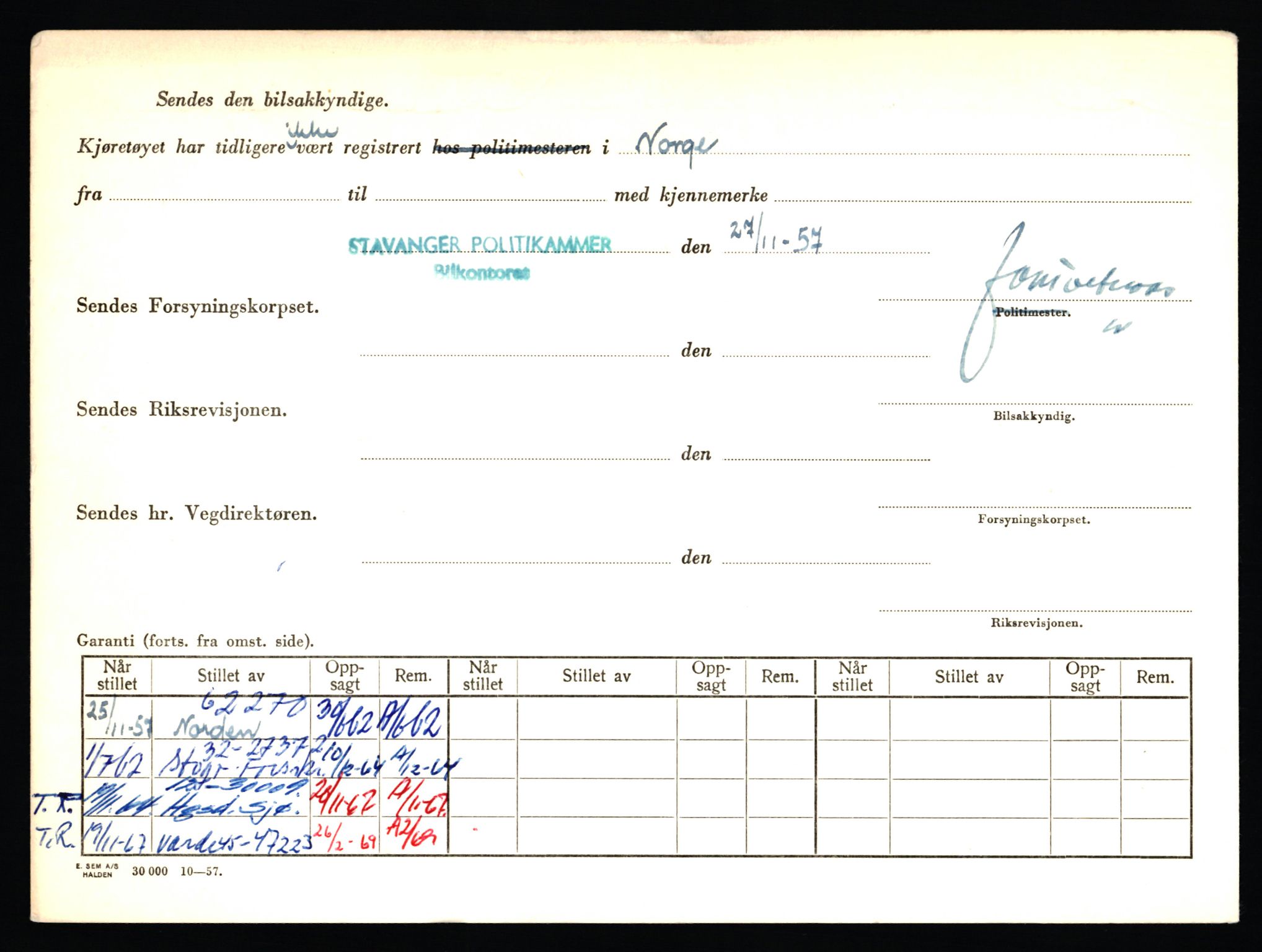 Stavanger trafikkstasjon, AV/SAST-A-101942/0/F/L0013: L-4700 - L-5079, 1930-1971, p. 492