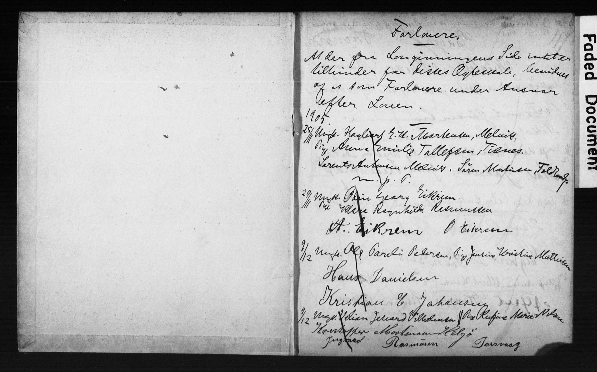 Tromsø sokneprestkontor/stiftsprosti/domprosti, SATØ/S-1343/H/Hc/L0099/0005: Banns register no. 9, 1905-1906