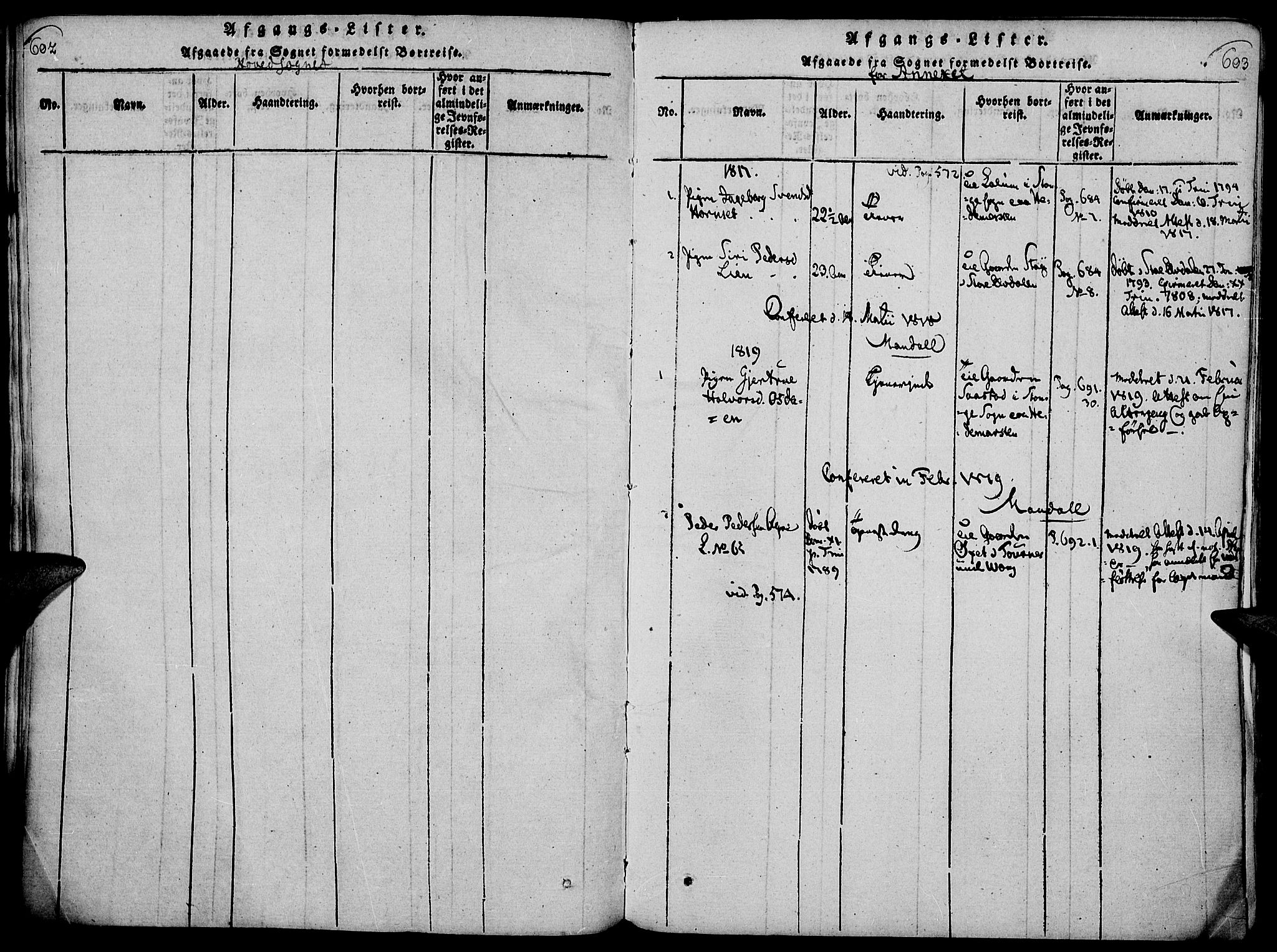 Rendalen prestekontor, AV/SAH-PREST-054/H/Ha/Haa/L0003: Parish register (official) no. 3, 1815-1829, p. 602-603