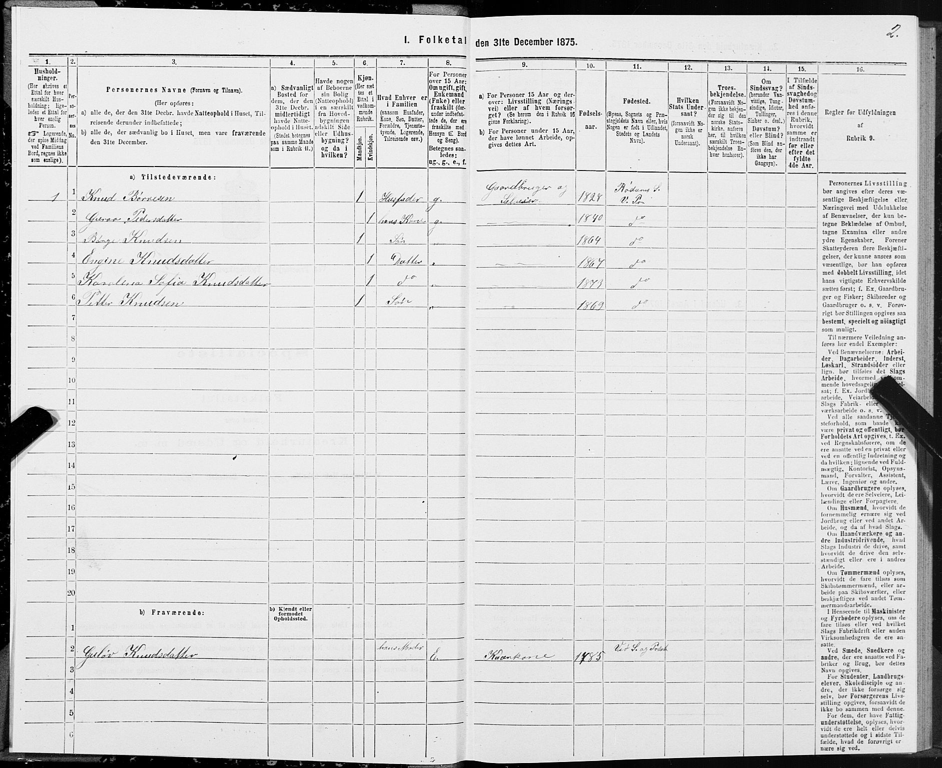 SAT, 1875 census for 1541P Veøy, 1875, p. 3002