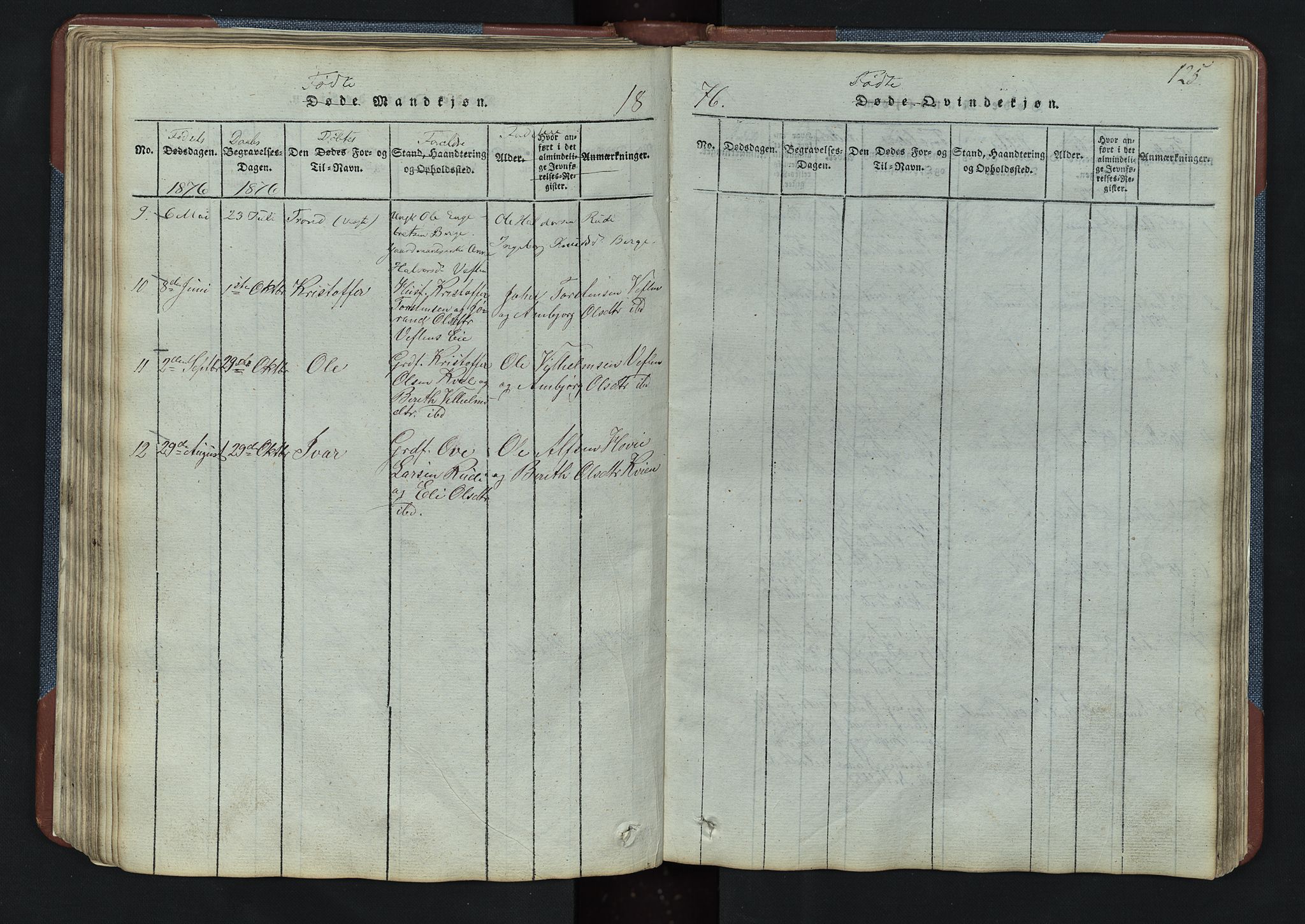 Vang prestekontor, Valdres, SAH/PREST-140/H/Hb/L0003: Parish register (copy) no. 3, 1814-1892, p. 125