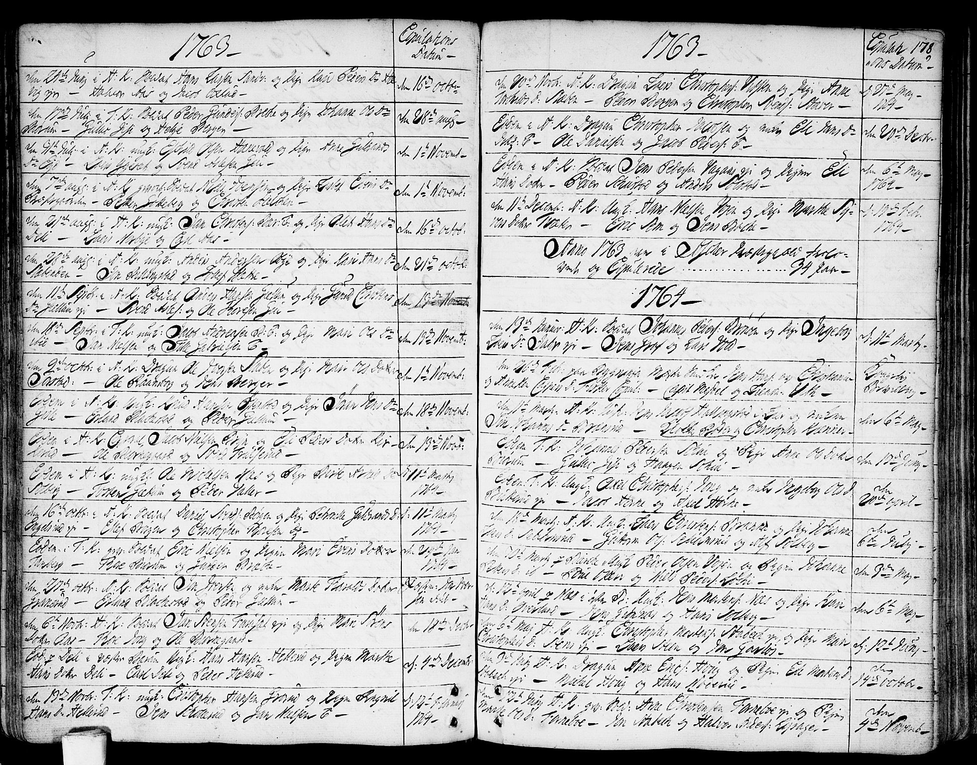 Asker prestekontor Kirkebøker, SAO/A-10256a/F/Fa/L0002: Parish register (official) no. I 2, 1733-1766, p. 178
