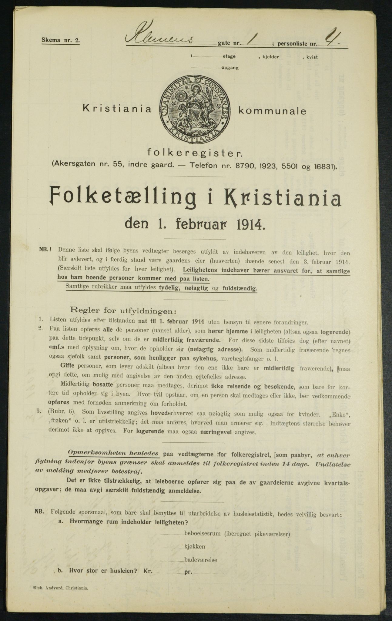 OBA, Municipal Census 1914 for Kristiania, 1914, p. 12929