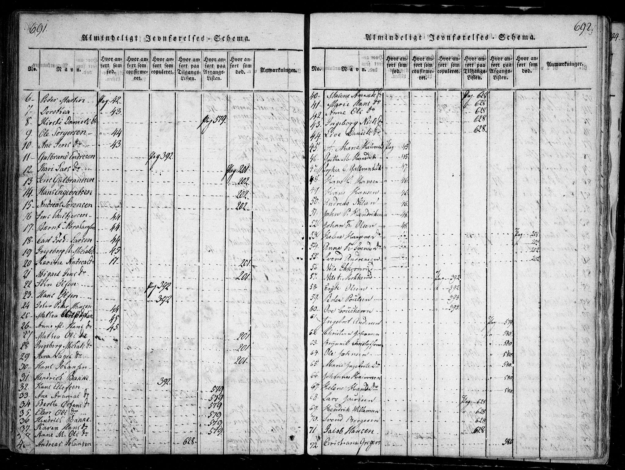 Nesodden prestekontor Kirkebøker, AV/SAO-A-10013/F/Fa/L0006: Parish register (official) no. I 6, 1814-1847, p. 691-692