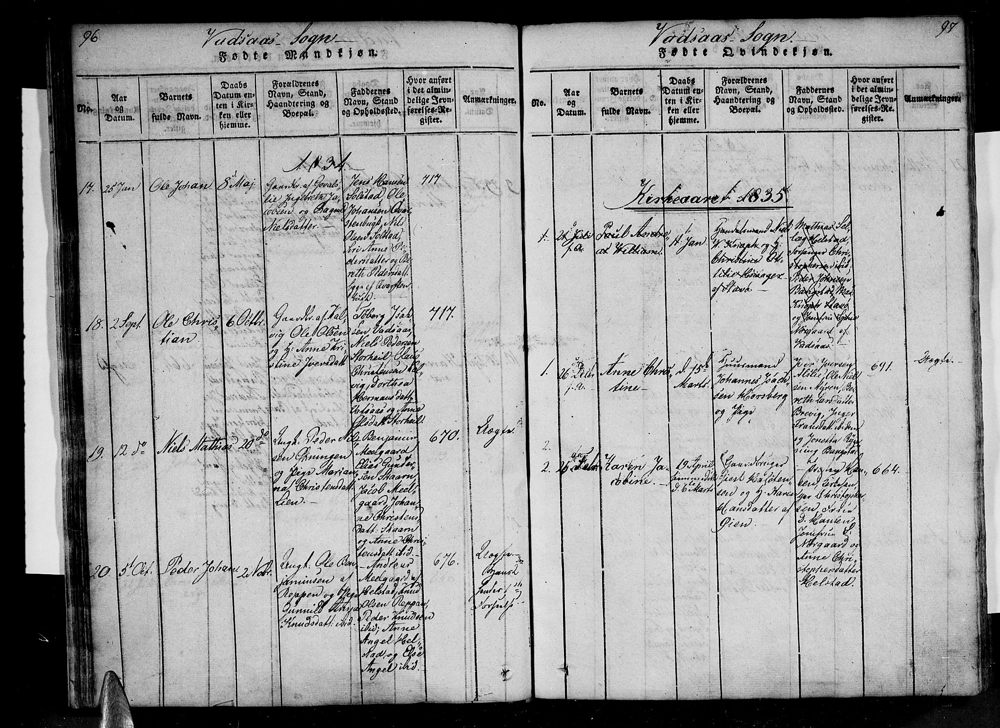 Ministerialprotokoller, klokkerbøker og fødselsregistre - Nordland, AV/SAT-A-1459/810/L0142: Parish register (official) no. 810A06 /1, 1819-1841, p. 96-97