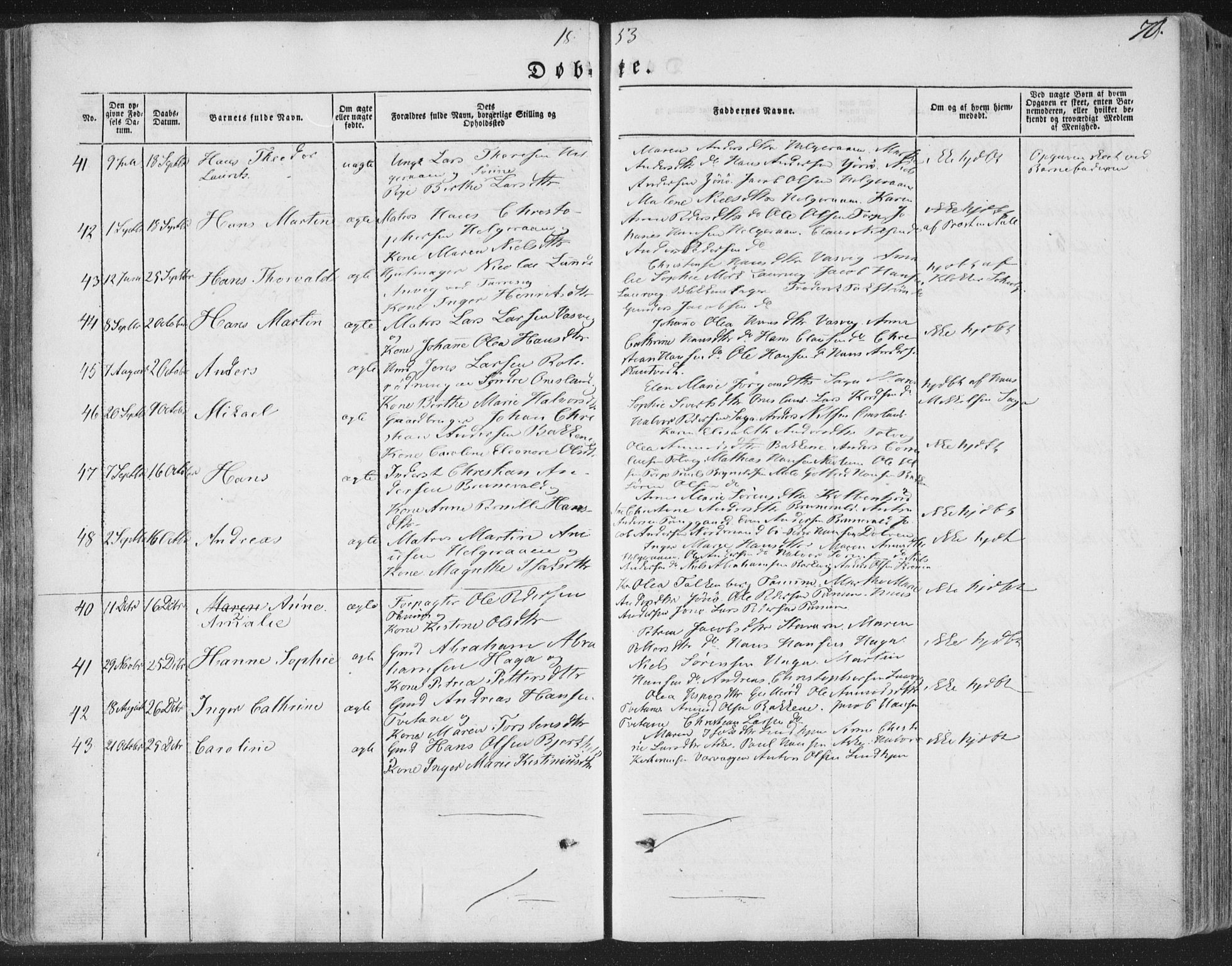 Brunlanes kirkebøker, AV/SAKO-A-342/F/Fa/L0004: Parish register (official) no. I 4, 1846-1862, p. 70