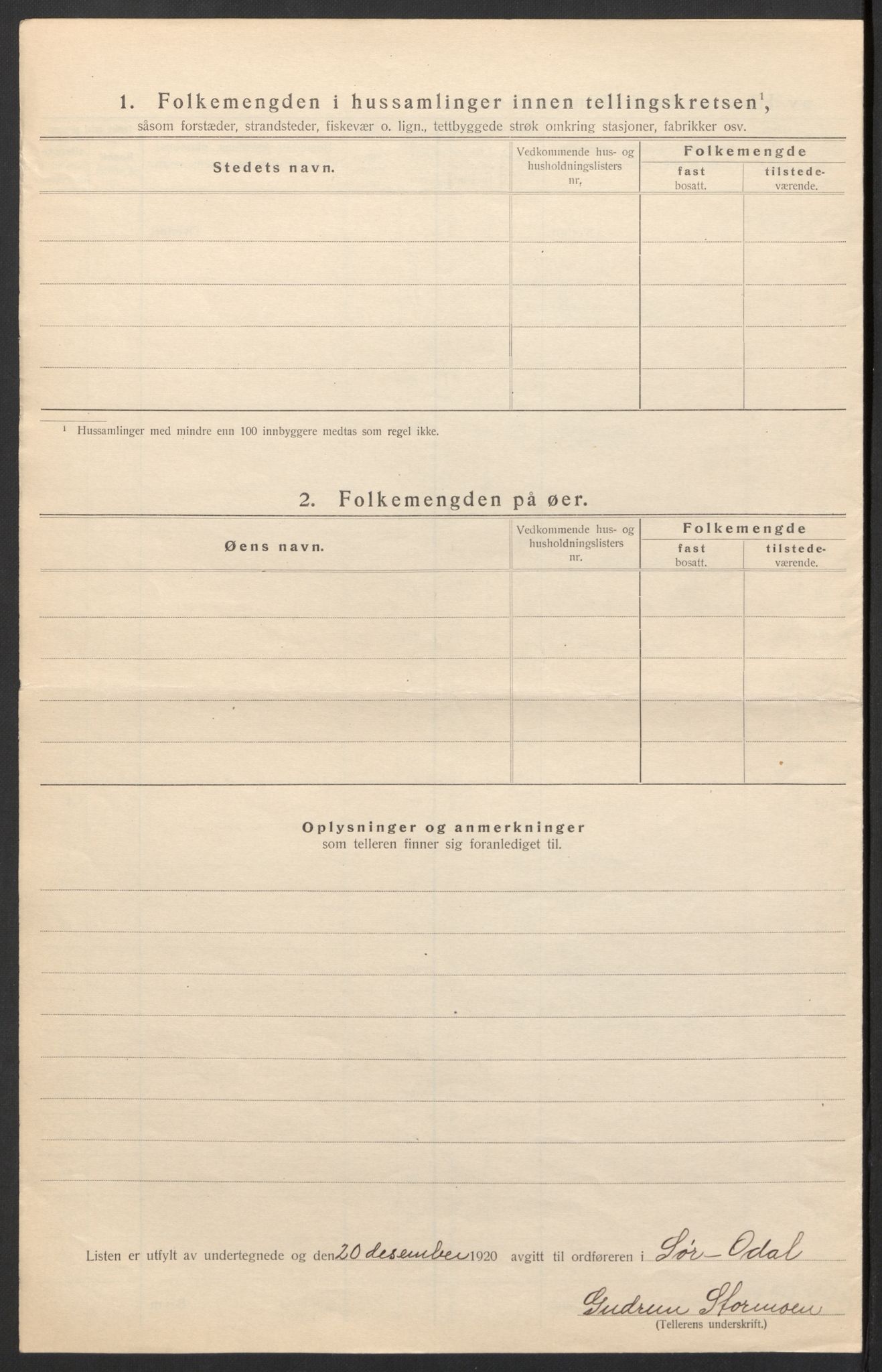 SAH, 1920 census for Sør-Odal, 1920, p. 30