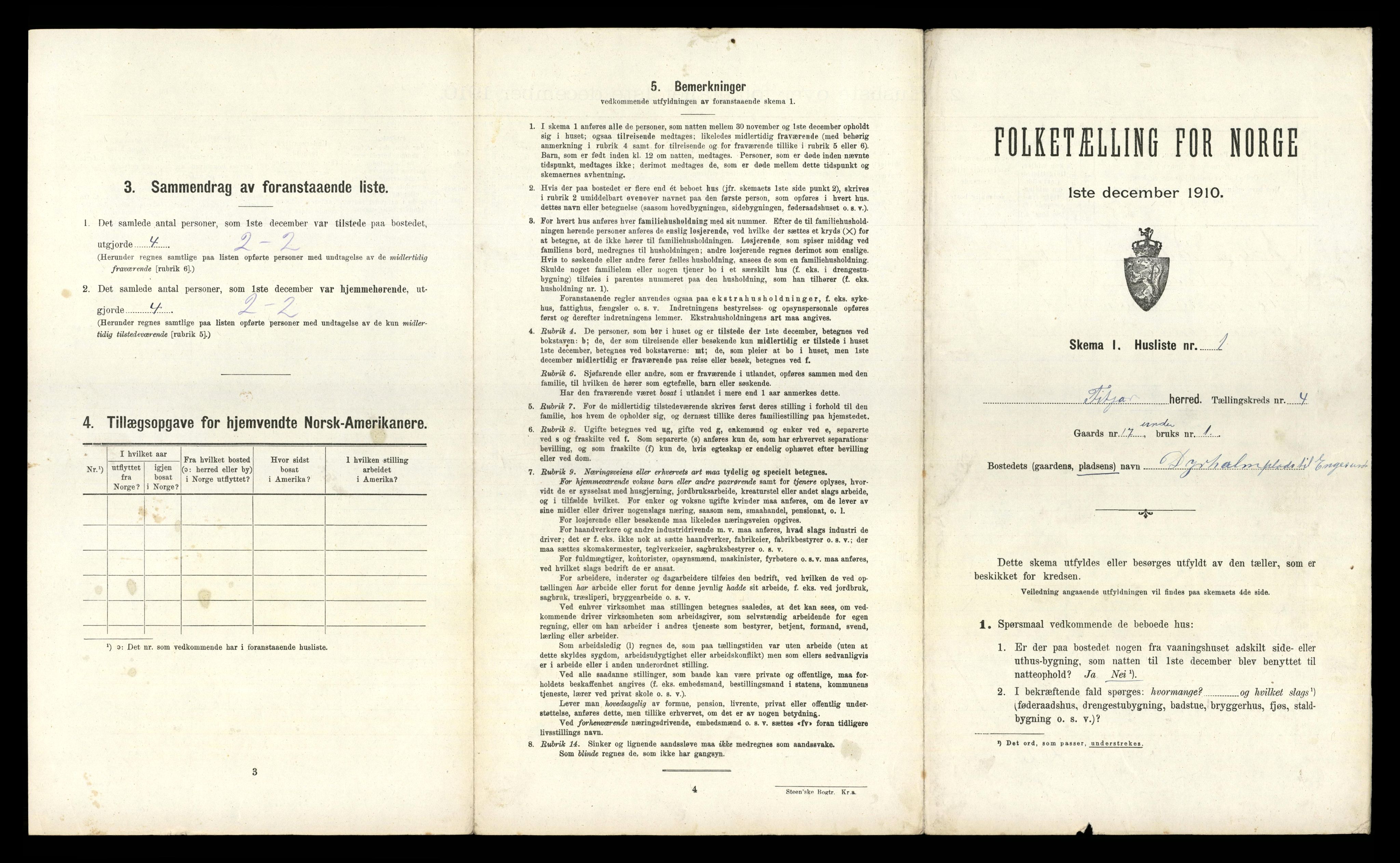 RA, 1910 census for Fitjar, 1910, p. 257