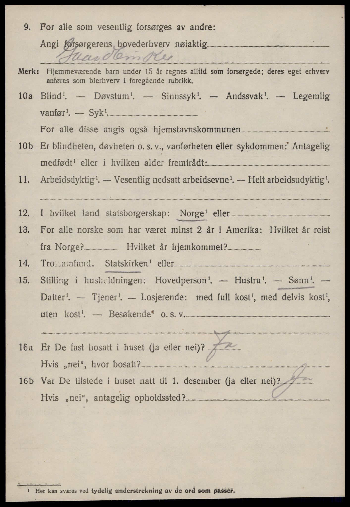 SAT, 1920 census for Borgund, 1920, p. 4607