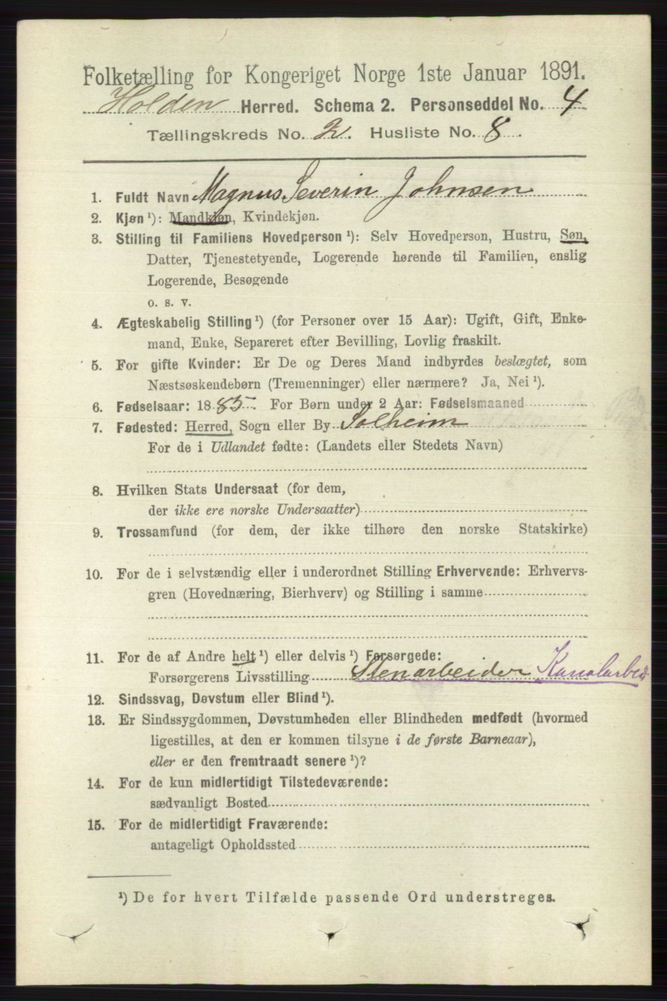 RA, 1891 census for 0819 Holla, 1891, p. 747