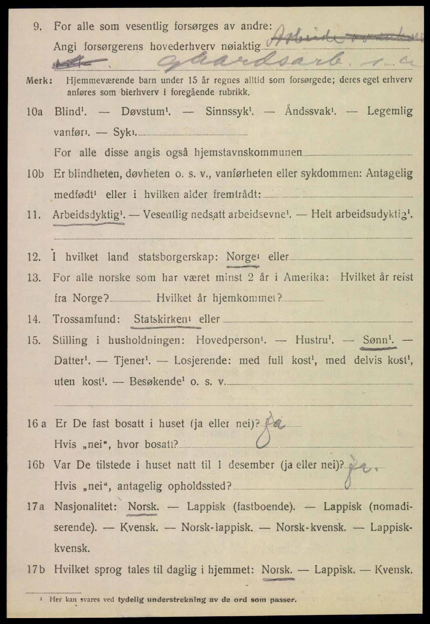 SAT, 1920 census for Alstahaug, 1920, p. 1896