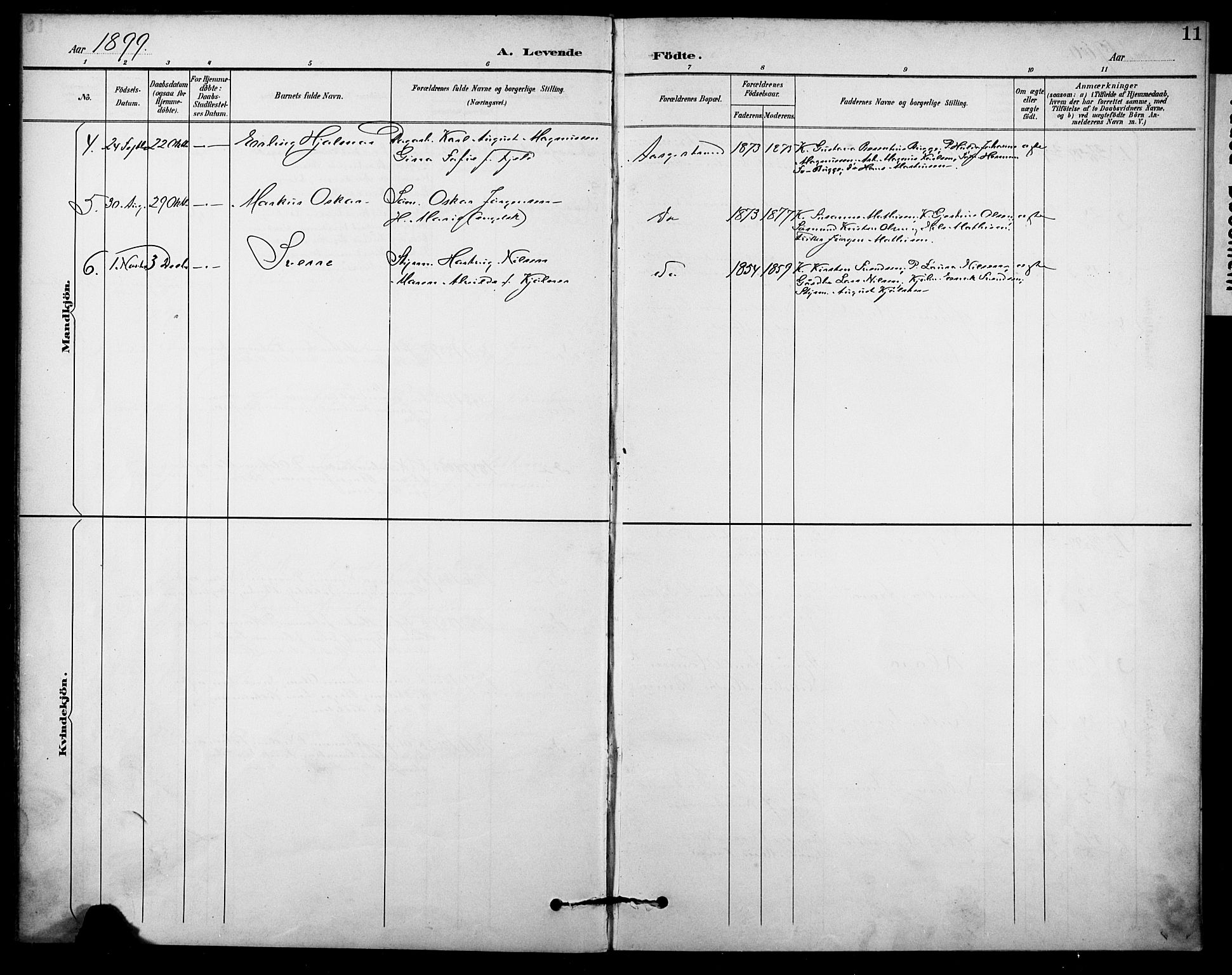 Borre kirkebøker, SAKO/A-338/F/Fb/L0002: Parish register (official) no. II 2, 1893-1905, p. 11