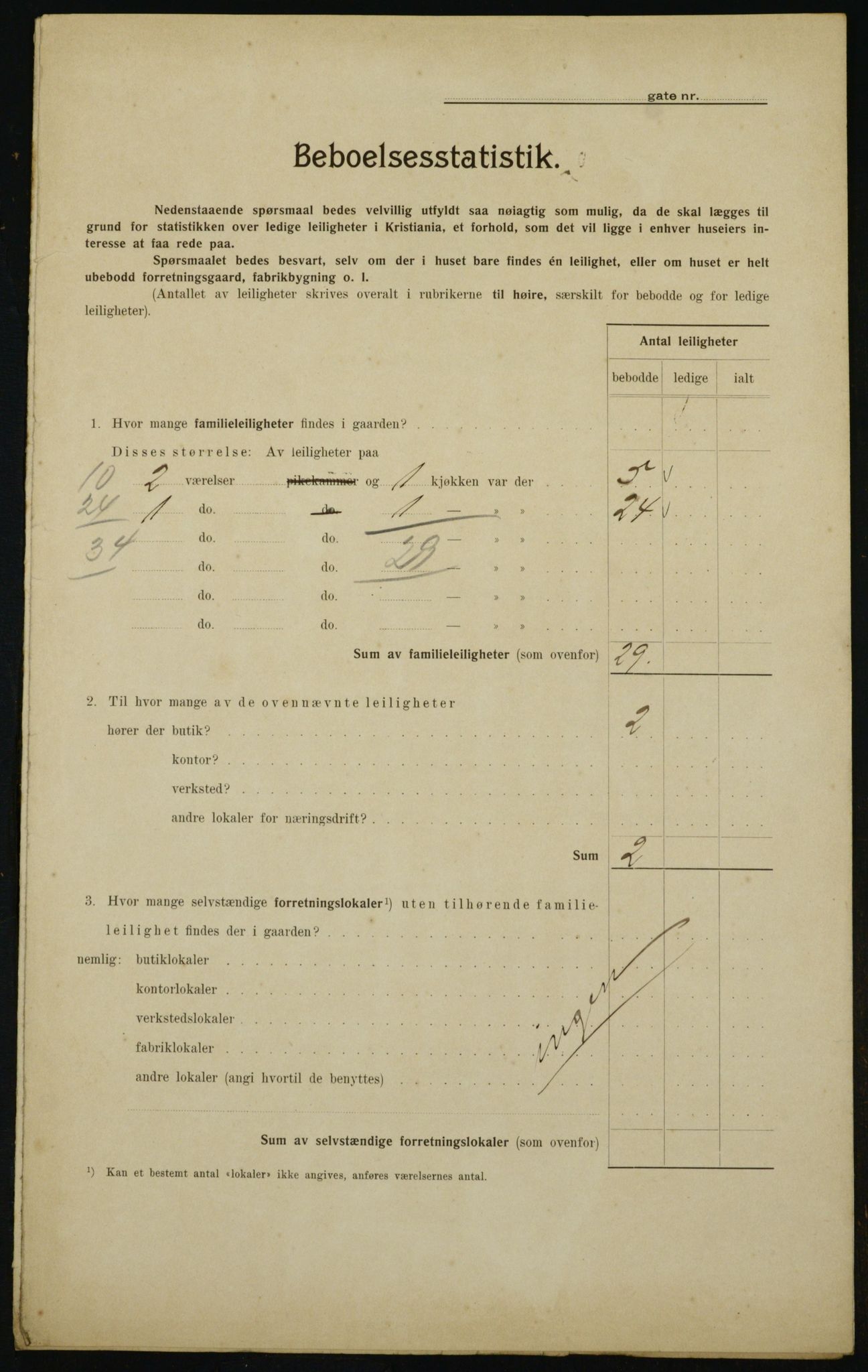 OBA, Municipal Census 1910 for Kristiania, 1910, p. 84894