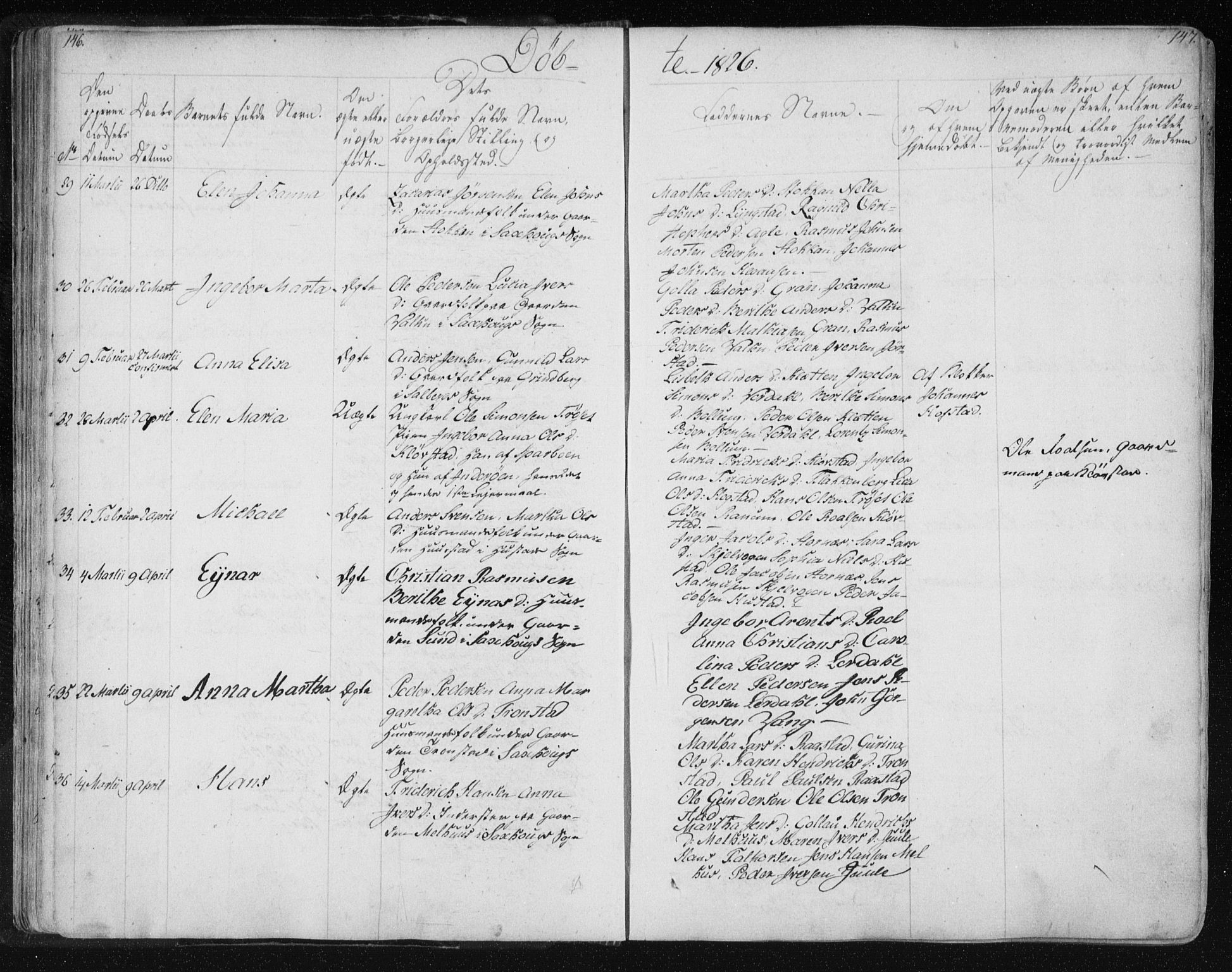 Ministerialprotokoller, klokkerbøker og fødselsregistre - Nord-Trøndelag, AV/SAT-A-1458/730/L0276: Parish register (official) no. 730A05, 1822-1830, p. 146-147