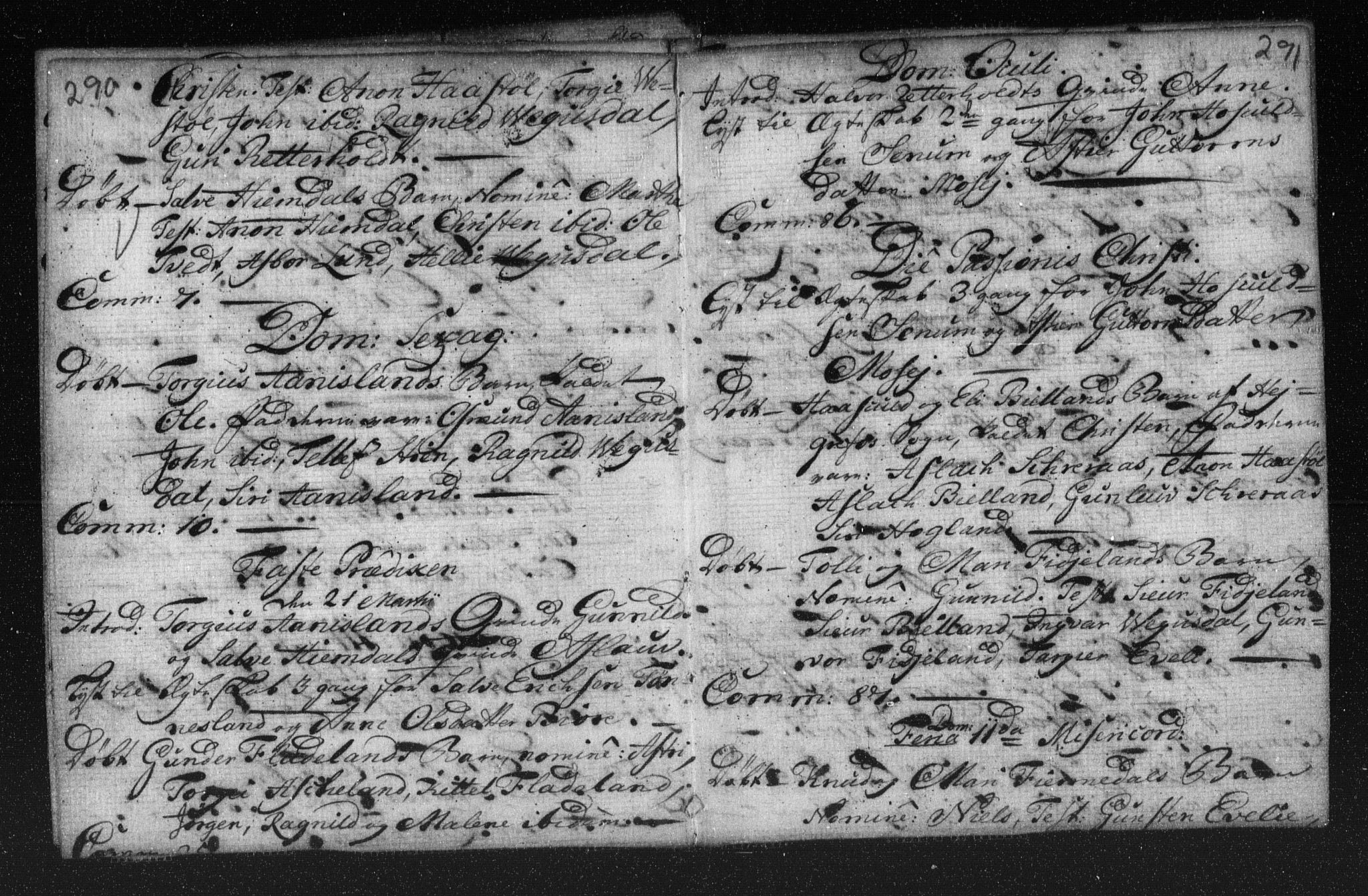 Herefoss sokneprestkontor, AV/SAK-1111-0019/F/Fa/Fab/L0001: Parish register (official) no. A 1, 1704-1779, p. 290-291