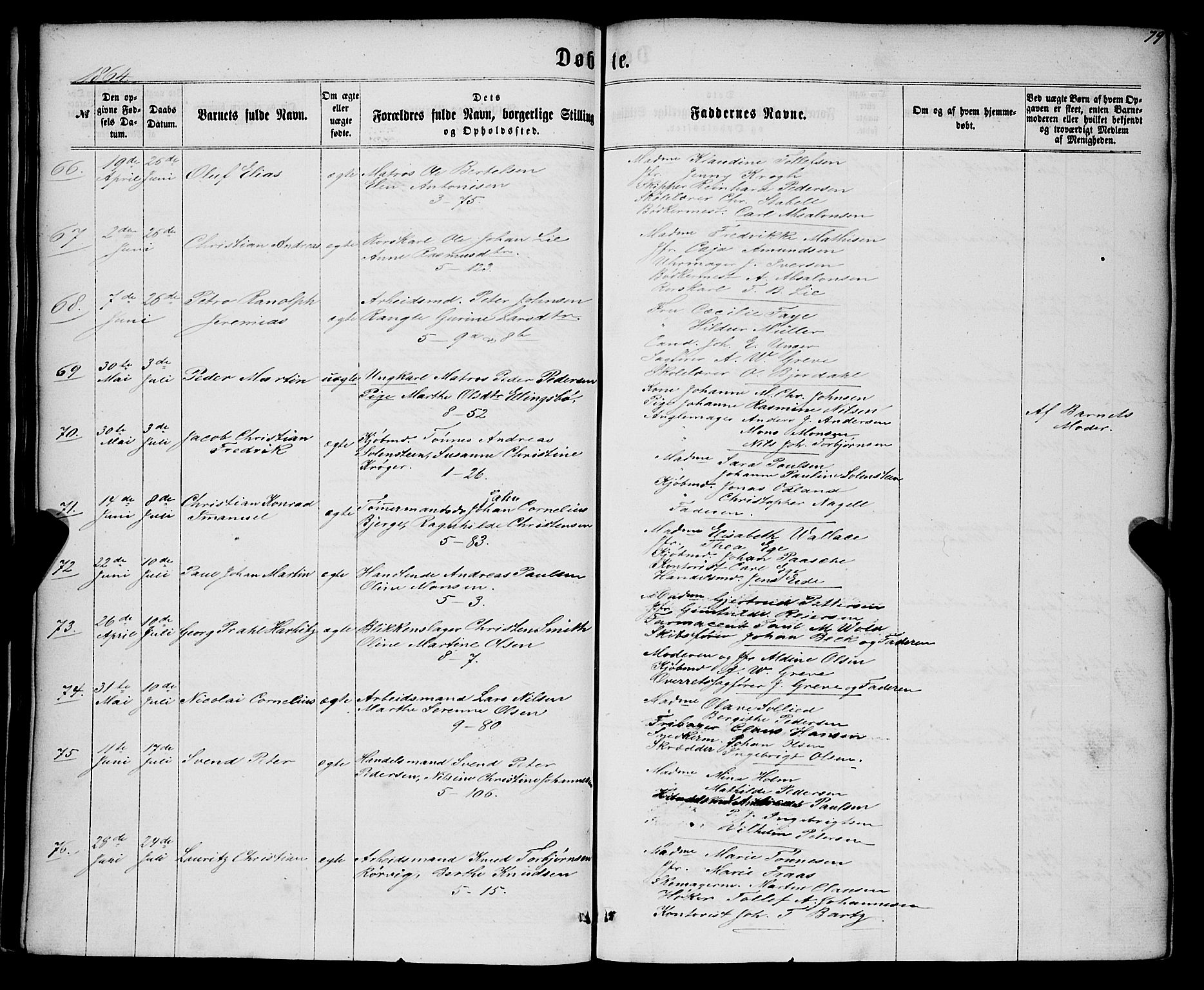 Nykirken Sokneprestembete, AV/SAB-A-77101/H/Haa/L0015: Parish register (official) no. B 2, 1858-1869, p. 79